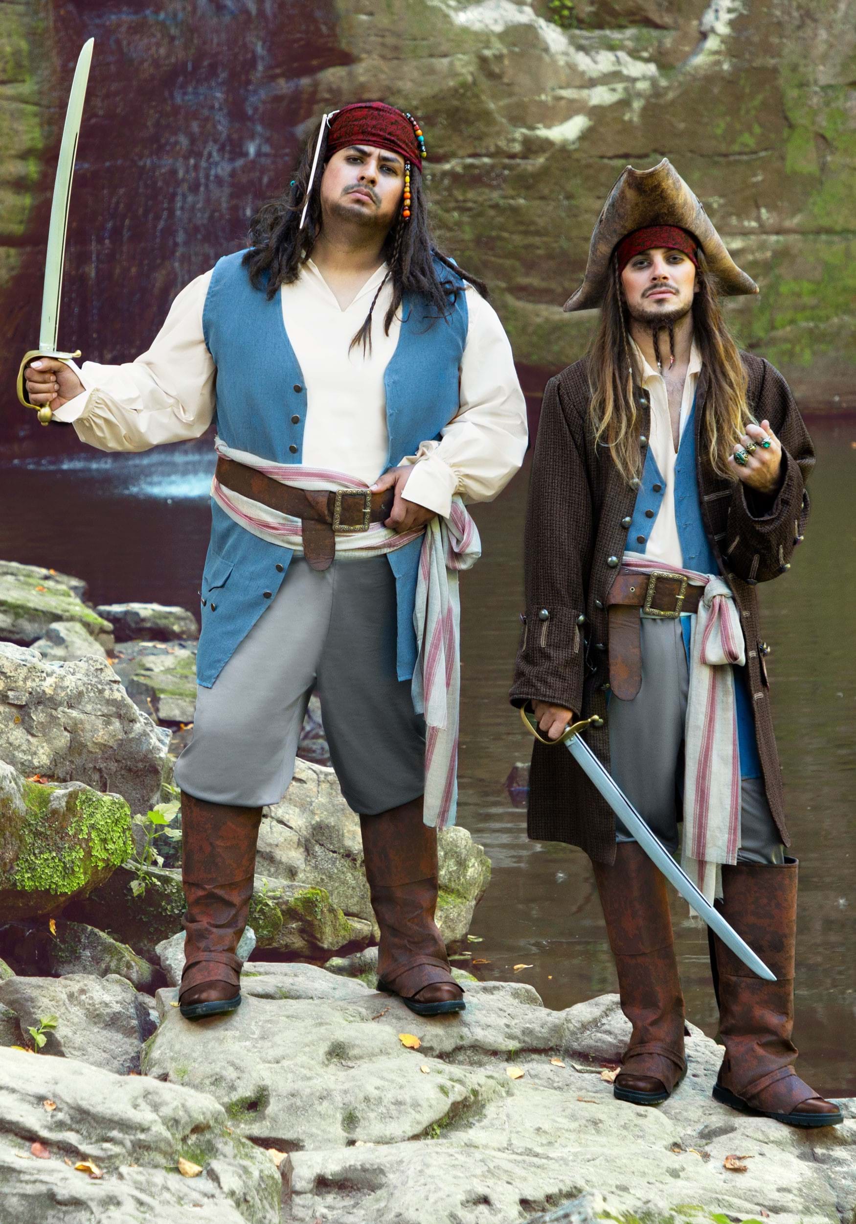 Plus Size Men's Captain Jack Sparrow Costume