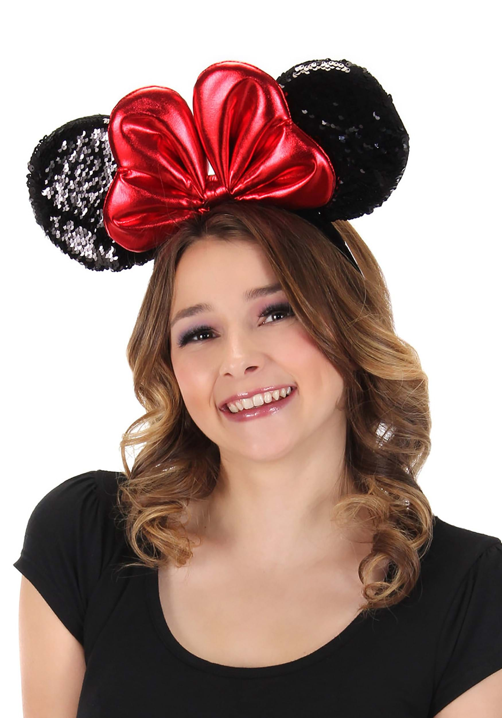 Disney Minnie Mouse Polka Dot Sequined Costume Ears Headband