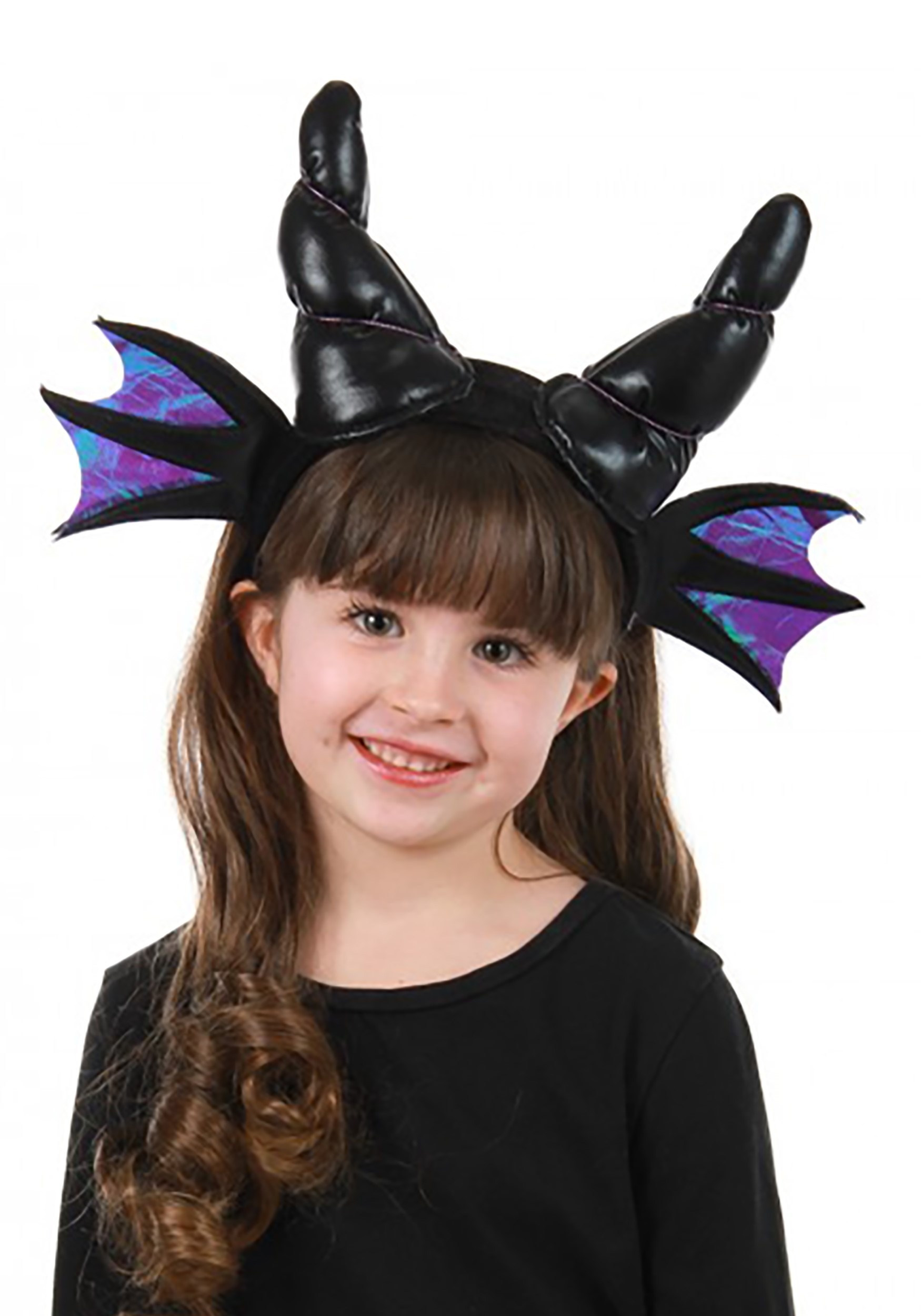 Black Dragon Horns Plush Costume Headband