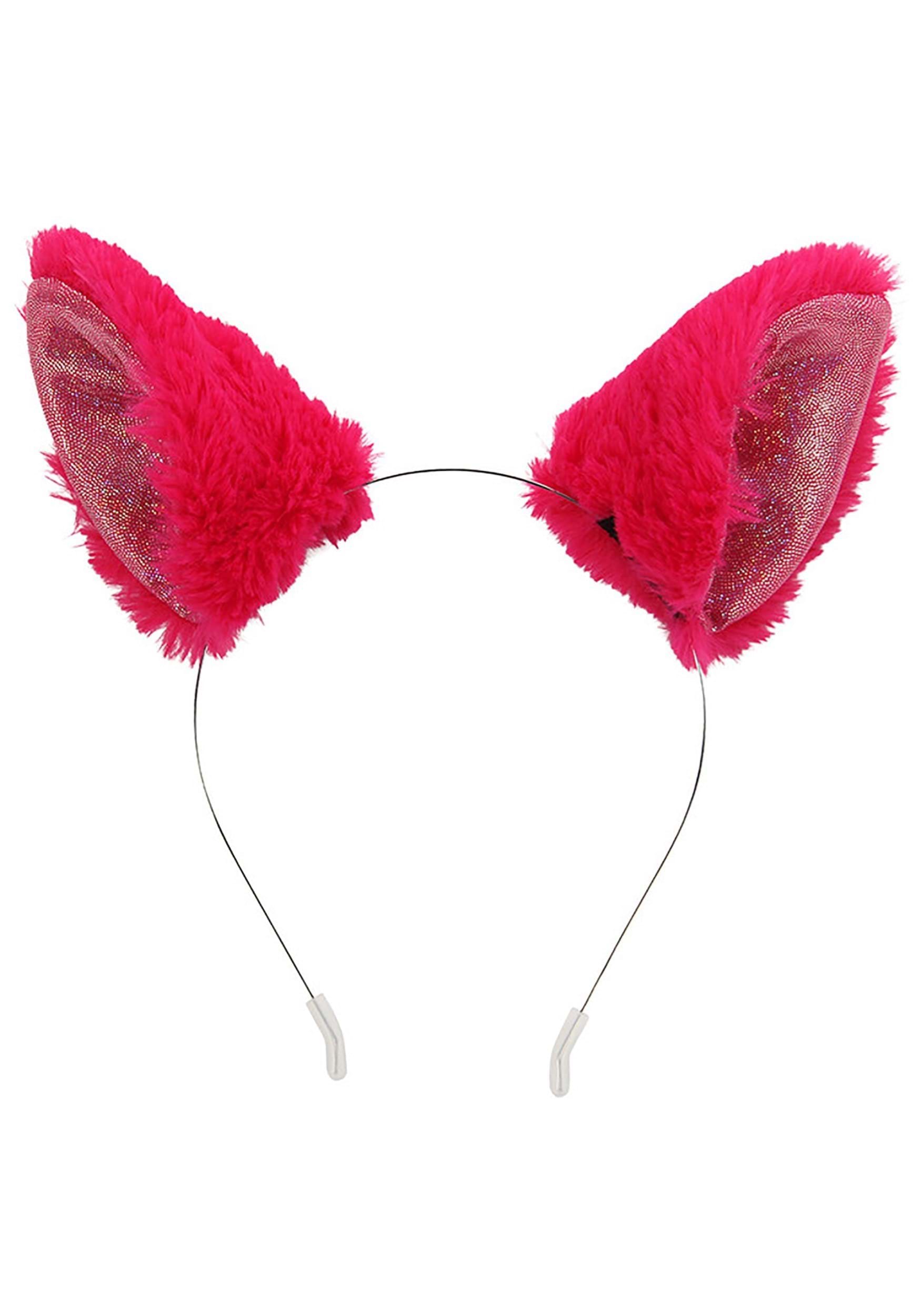 Magenta Anime Cat Ears Headband Accessory
