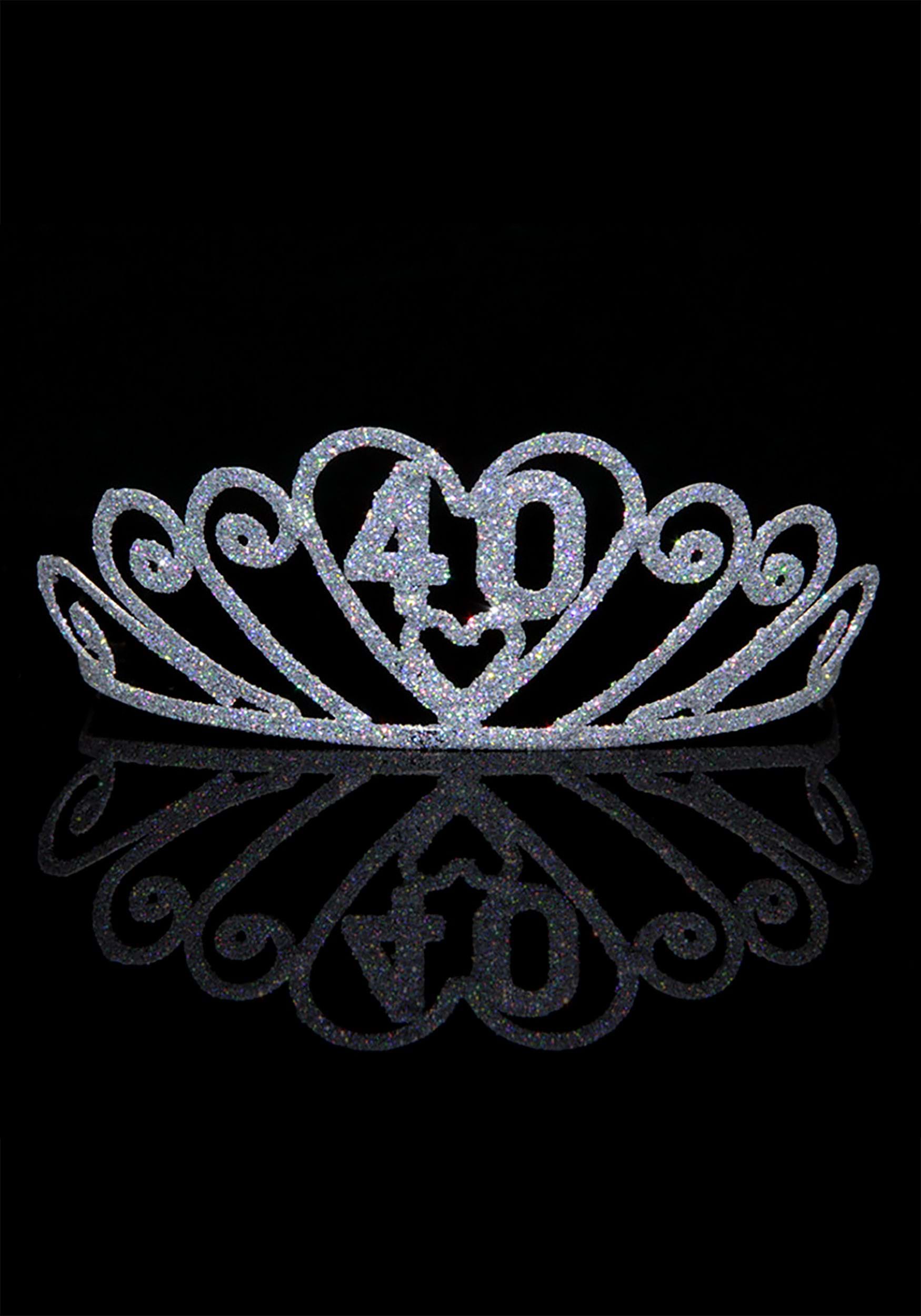 Silver 40th Birthday Sparkle Tiara | Crowns and Tiaras