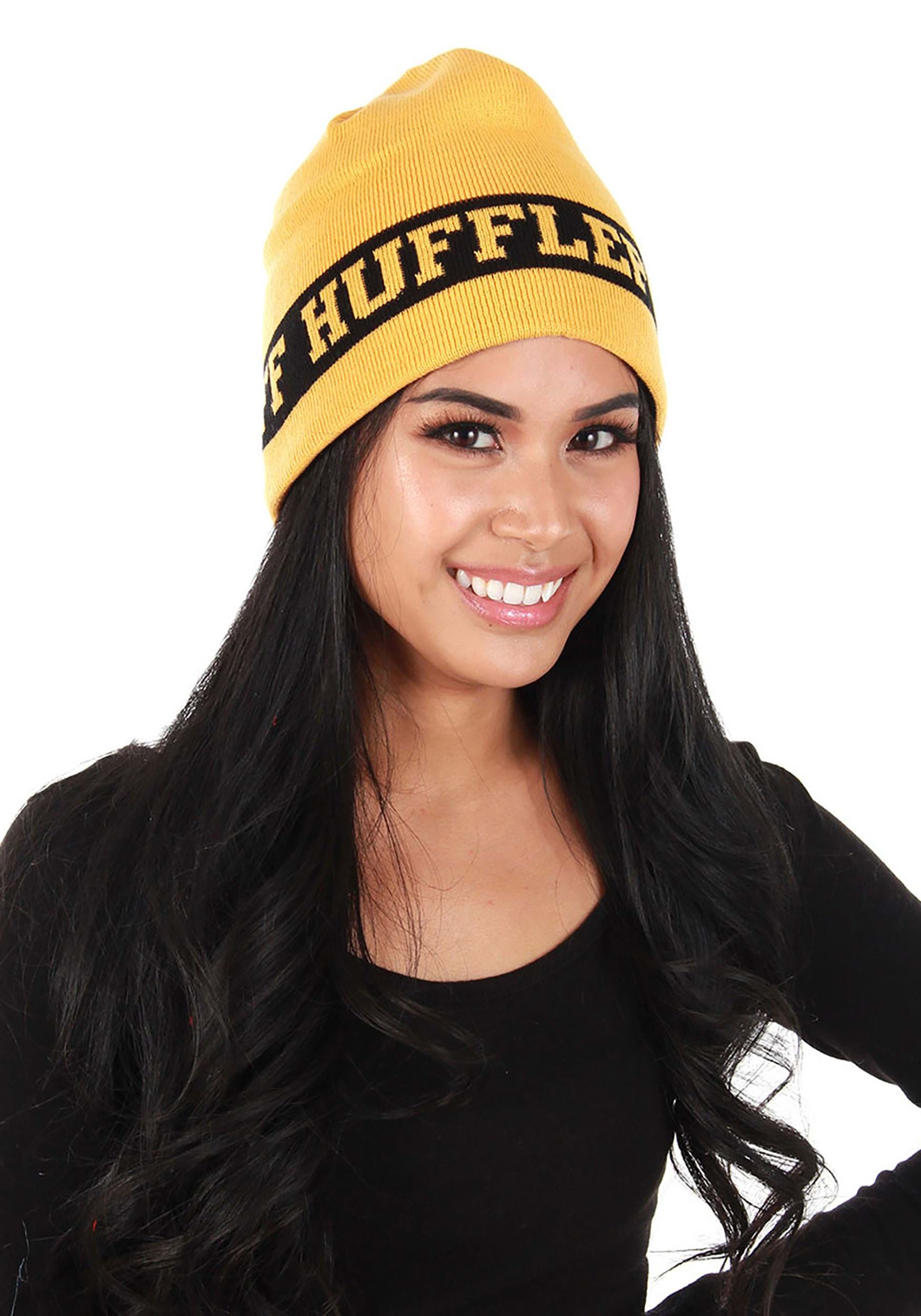 Reversible Hufflepuff Knit Yellow Beanie , Harry Potter Hats