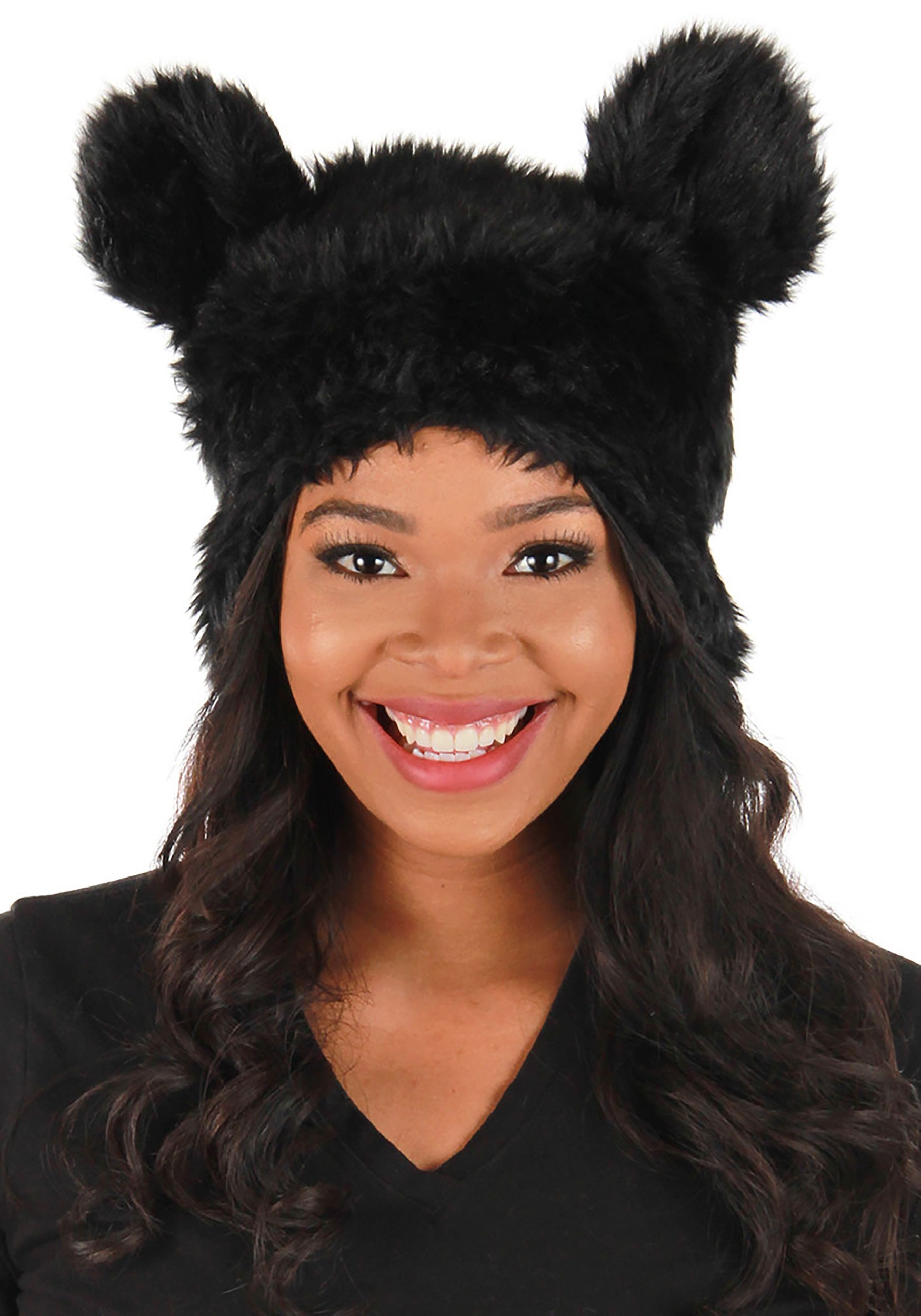 Black Bear Plush Hat Costume Accessory