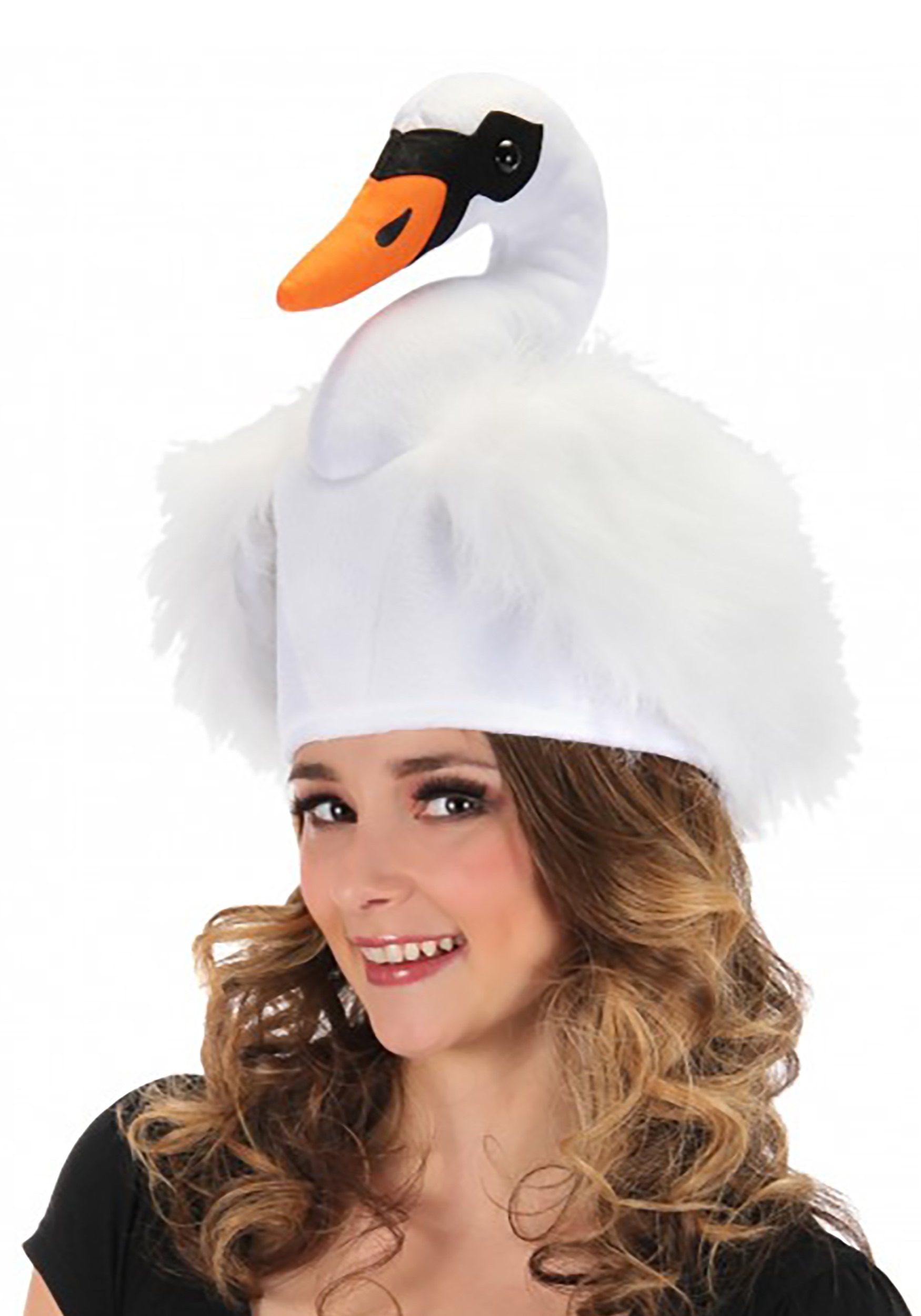 Swan Plush Costume Hat For Adults