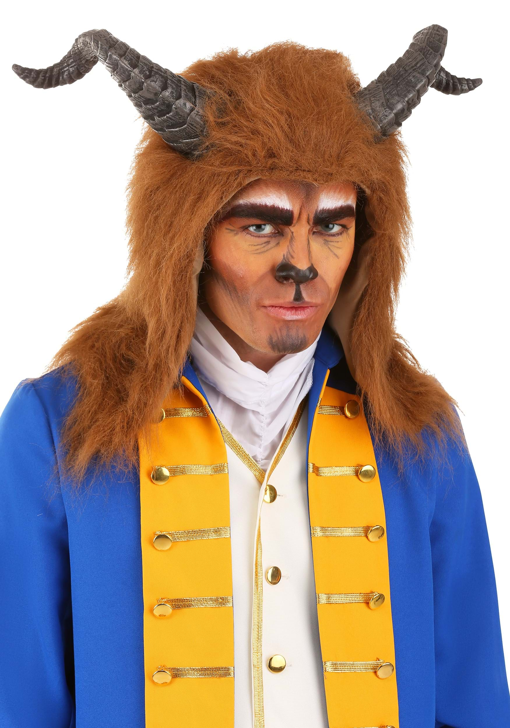 Beast Hood with Horns Costume Accessory