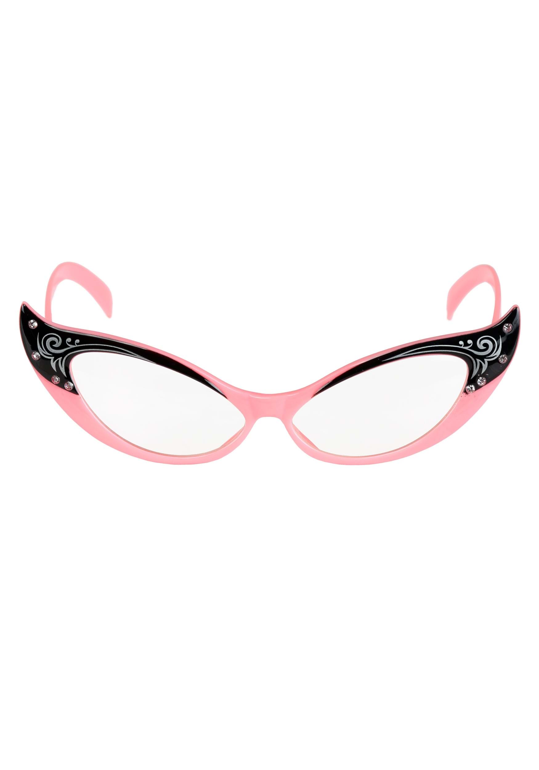 Pink Vintage Cat Eyes Glasses