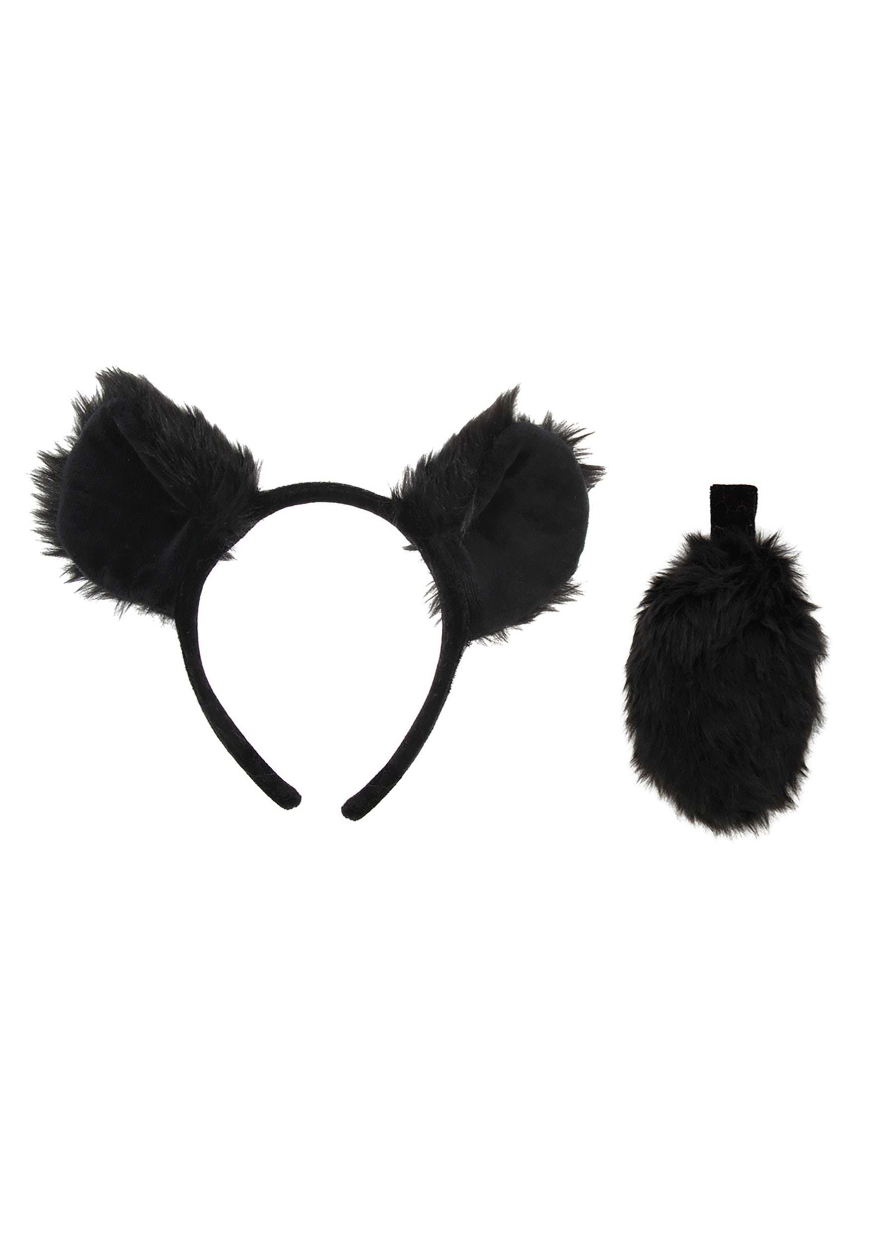 Black Bear Ears Headband & Tail Accessory Kit | Bear Accessories