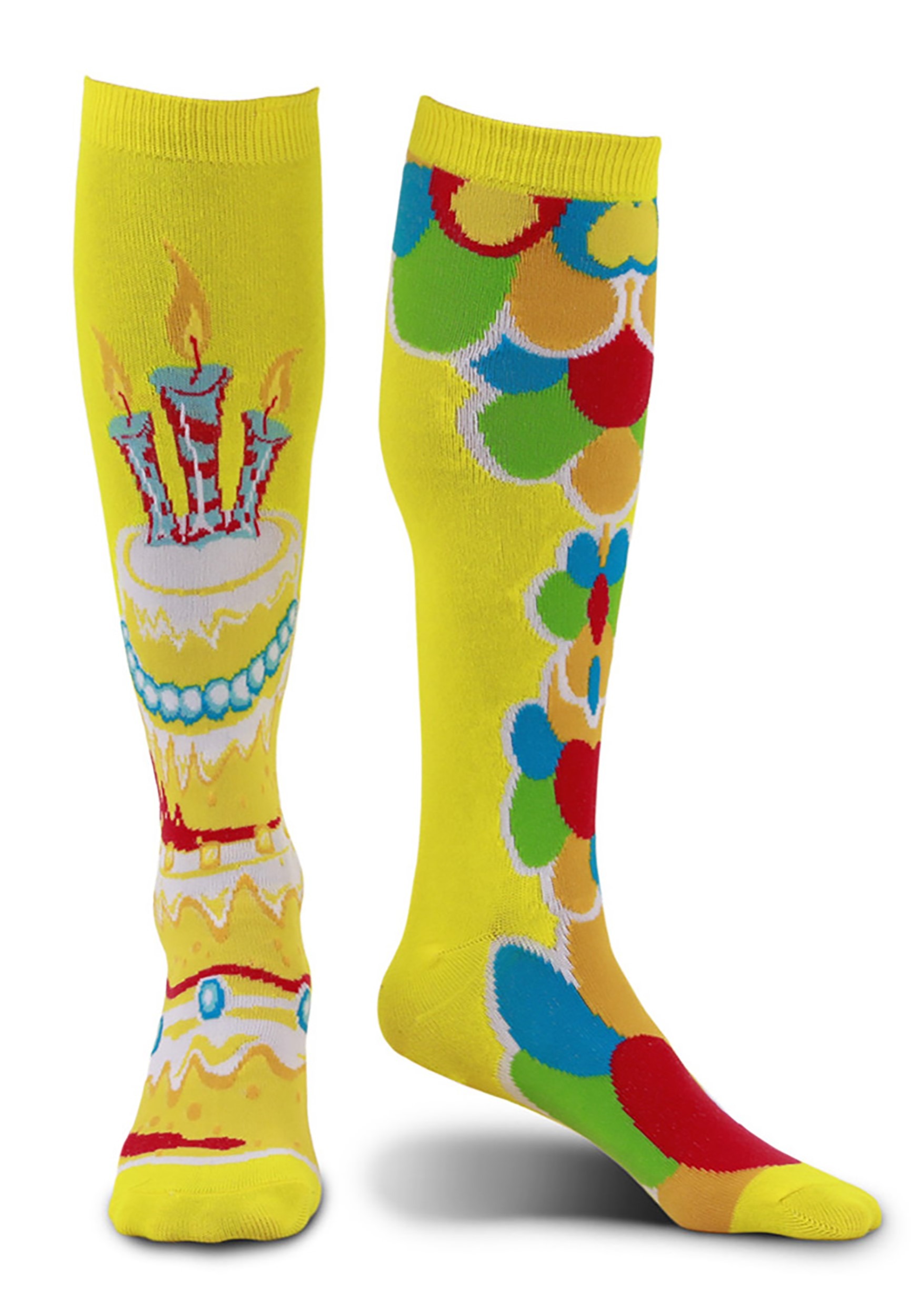 Adult Mismatched Celebration Knee-High Socks | Birthday Socks