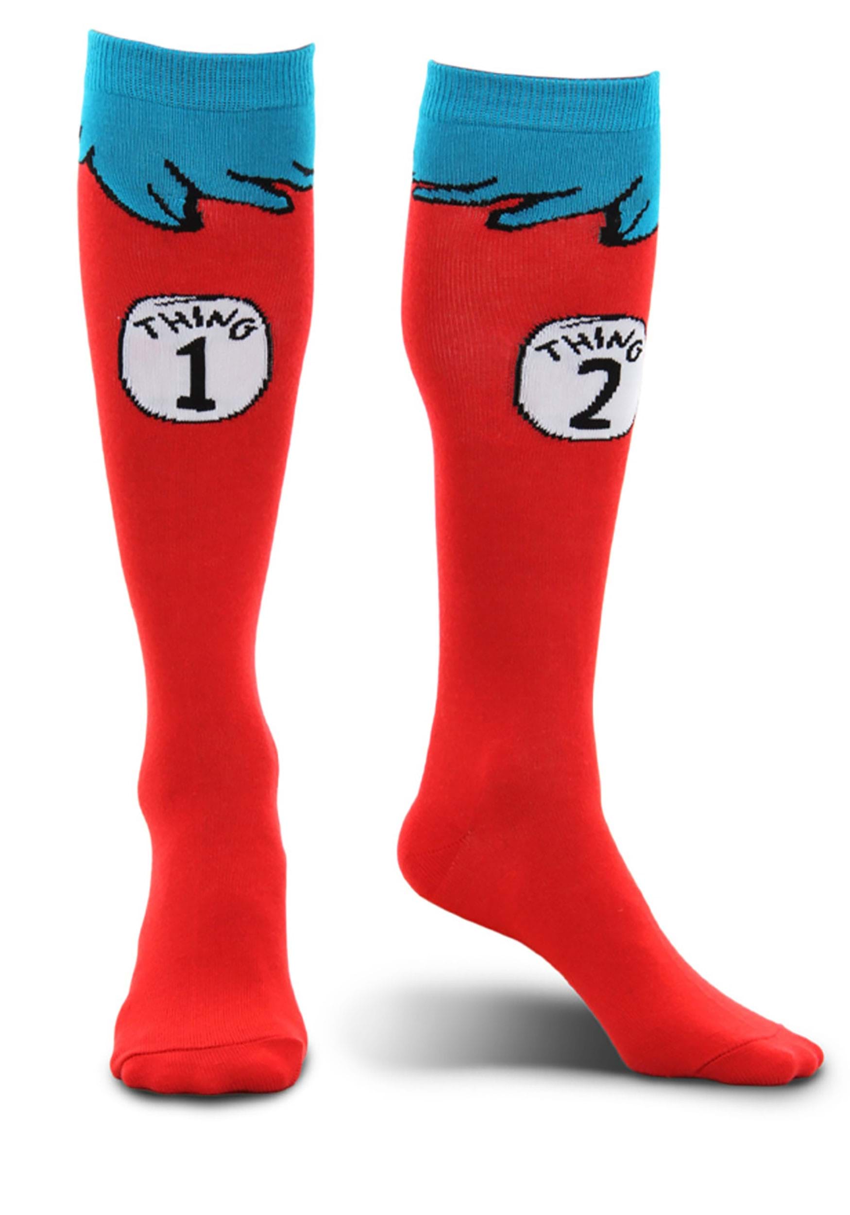 Thing 1 and 2 Costume Adult Socks