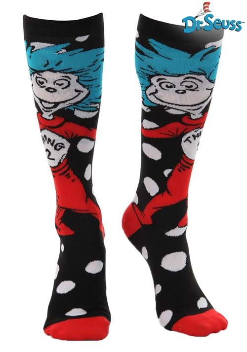 Thing 1 Thing 2 Knee High Costume Socks