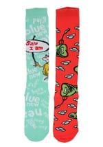 Green Eggs & Ham Mismatched Knee High Costume Sock Alt 1