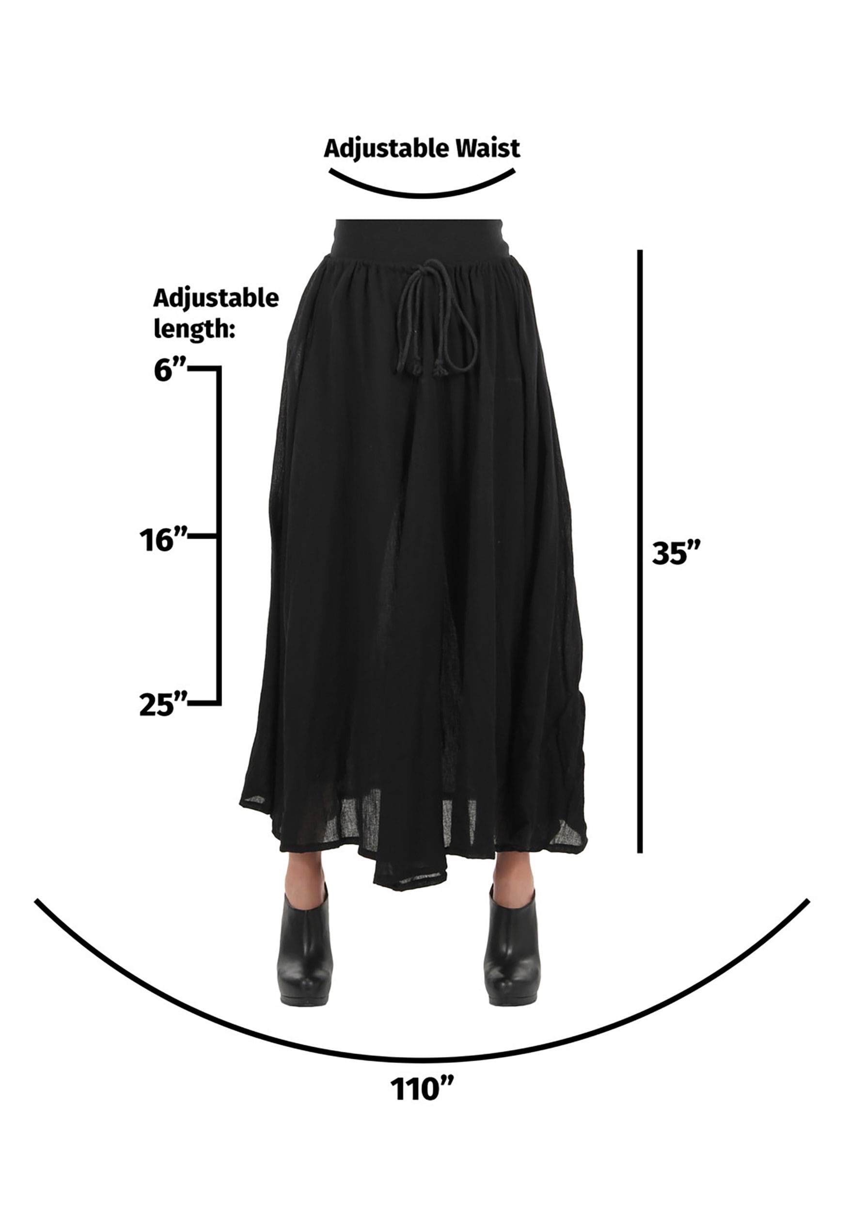 Black Pirate Parachute Skirt