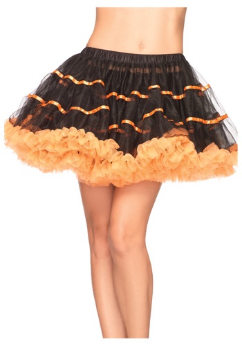 Women's Orange and Black Tulle Petticoat