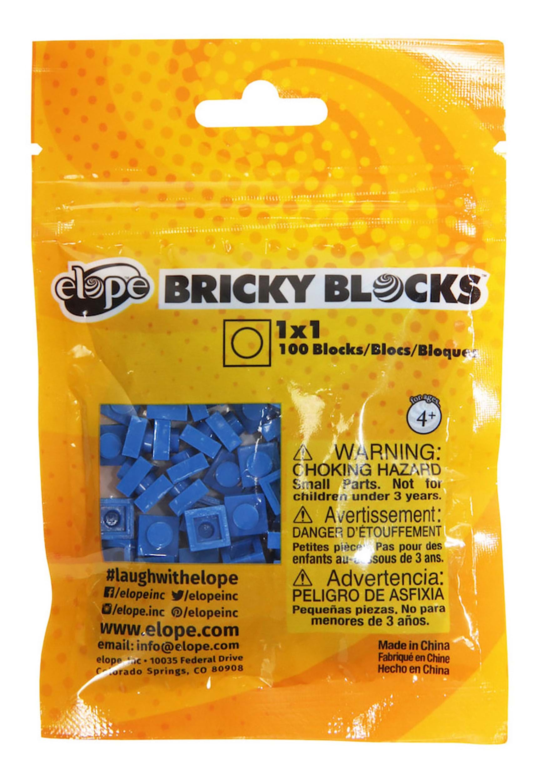 Blue Bricky Blocks 100 Pieces 1x1