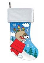 Peanuts Snoopy w/ Glitter Satin Printed Stocking Alt 1