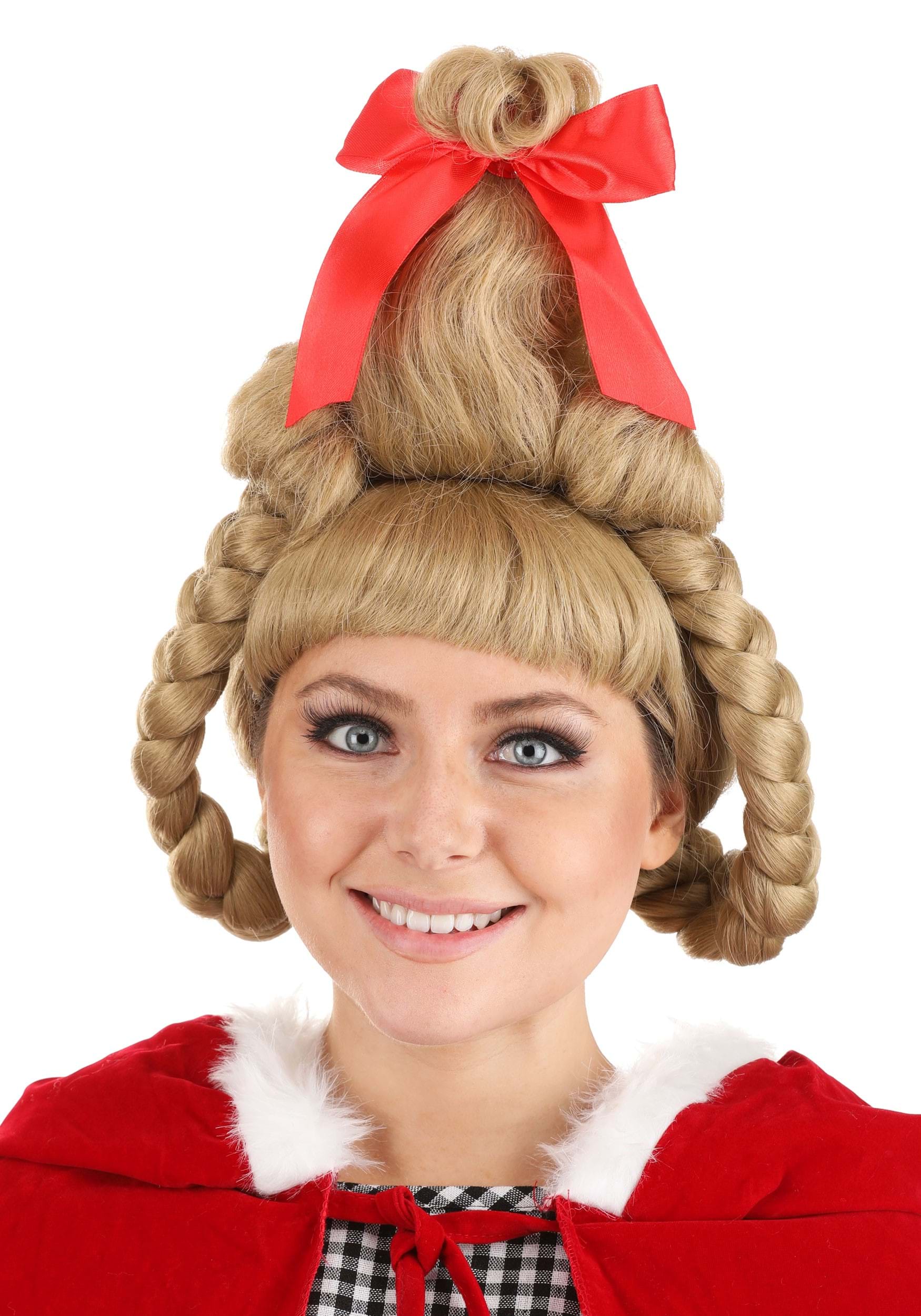 Womens Deluxe Dr. Seuss Cindy Lou Who Costume Wig | How the Grinch Stole Christmas Accessories