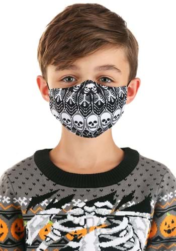 Skeleton Pattern Sublimated Kids Face Mask