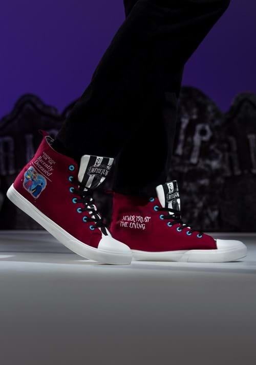 Beetlejuice Recently Deceased Maroon Unisex Sneakers Main UP