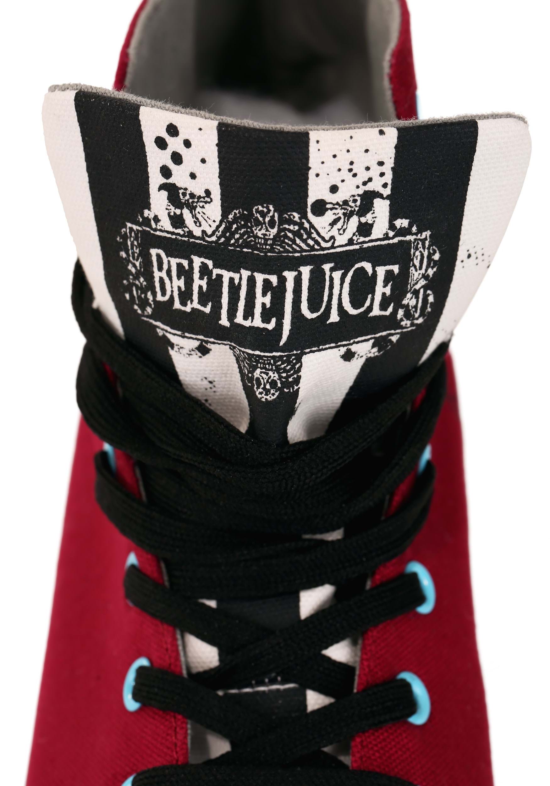 Beetlejuice Recently Deceased Maroon Sneakers For Adults