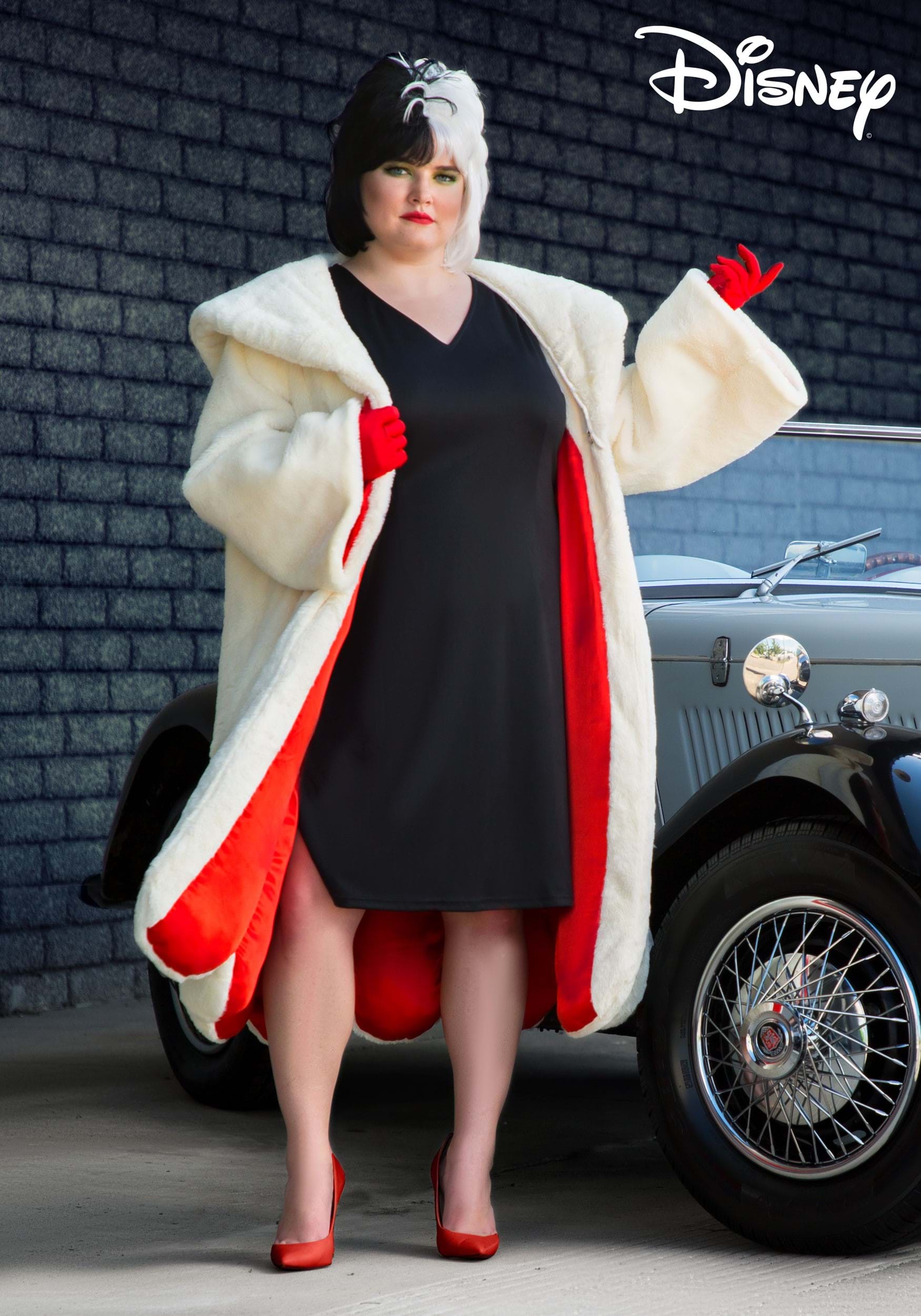 Women's Deluxe Cruella De Vil Coat Plus Size Costume