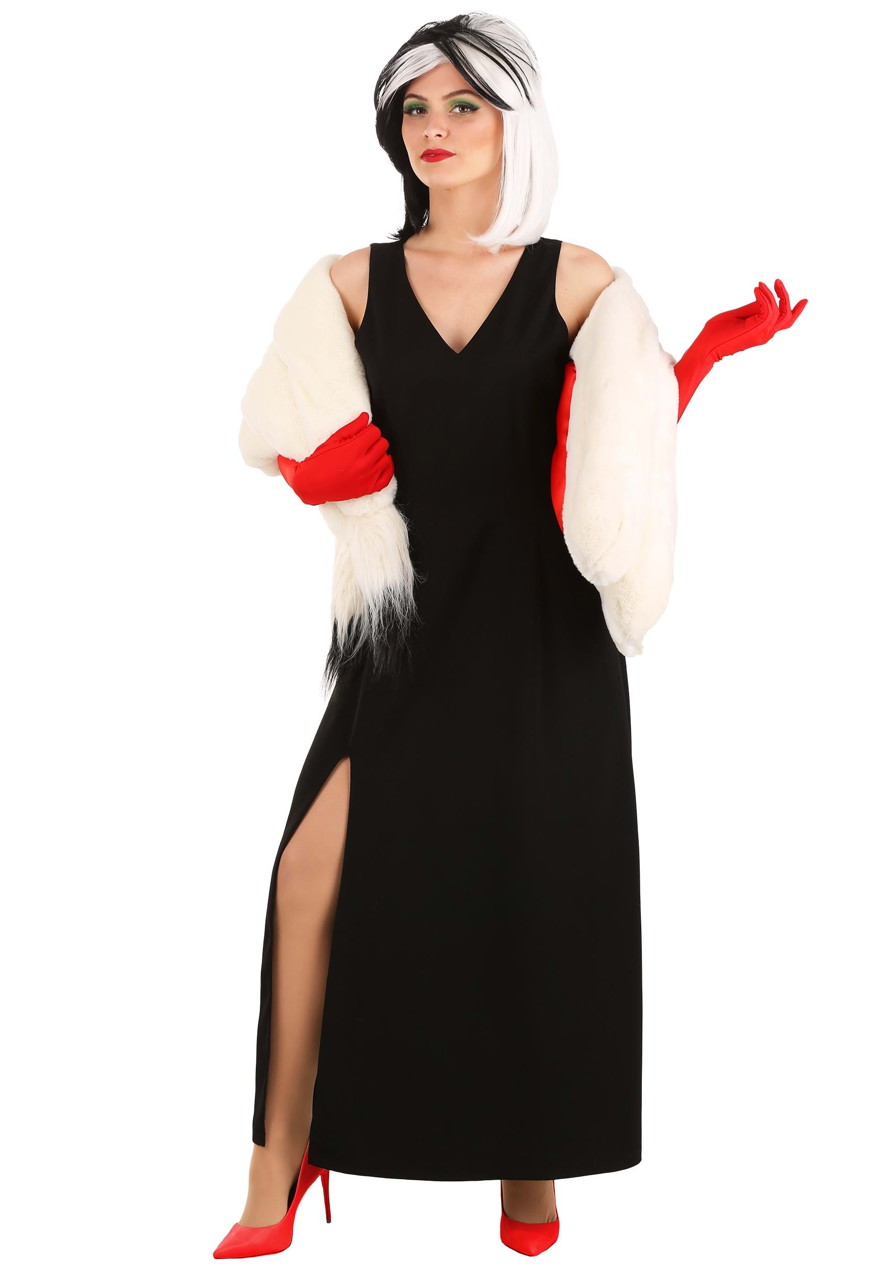Photos - Fancy Dress FUN Costumes Cruella De Vil Stole Costume for Women Black/Brown/Re