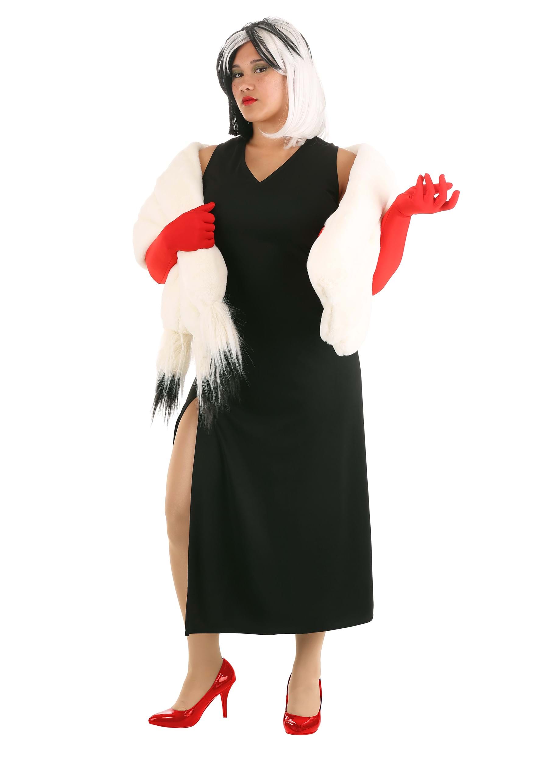 Photos - Fancy Dress FUN Costumes Plus Size Prestige Cruella De Vil Stole Costume for Women Bla