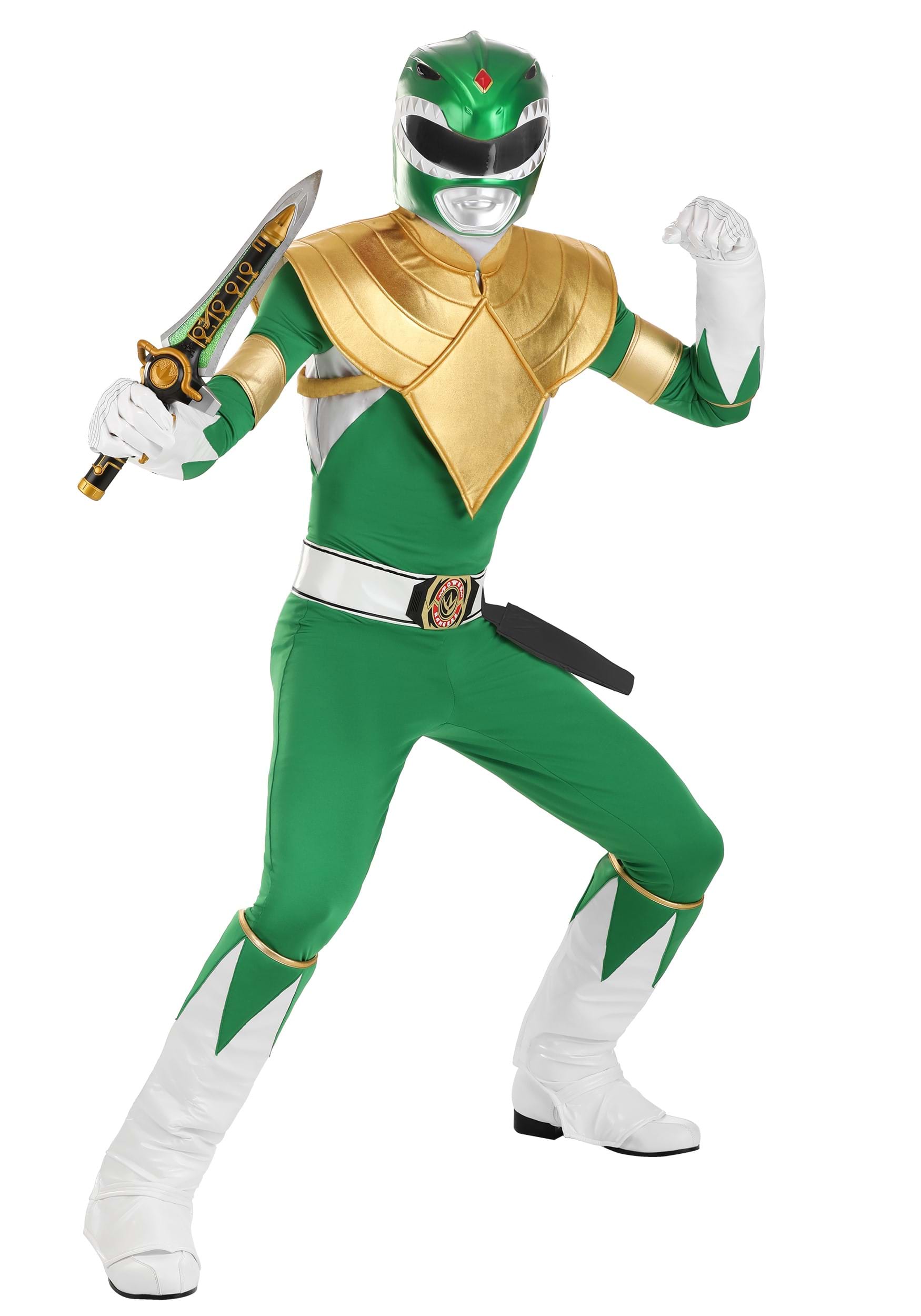 Photos - Fancy Dress Power FUN Costumes Adult  Rangers Authentic Green Ranger Costume Orange/ 