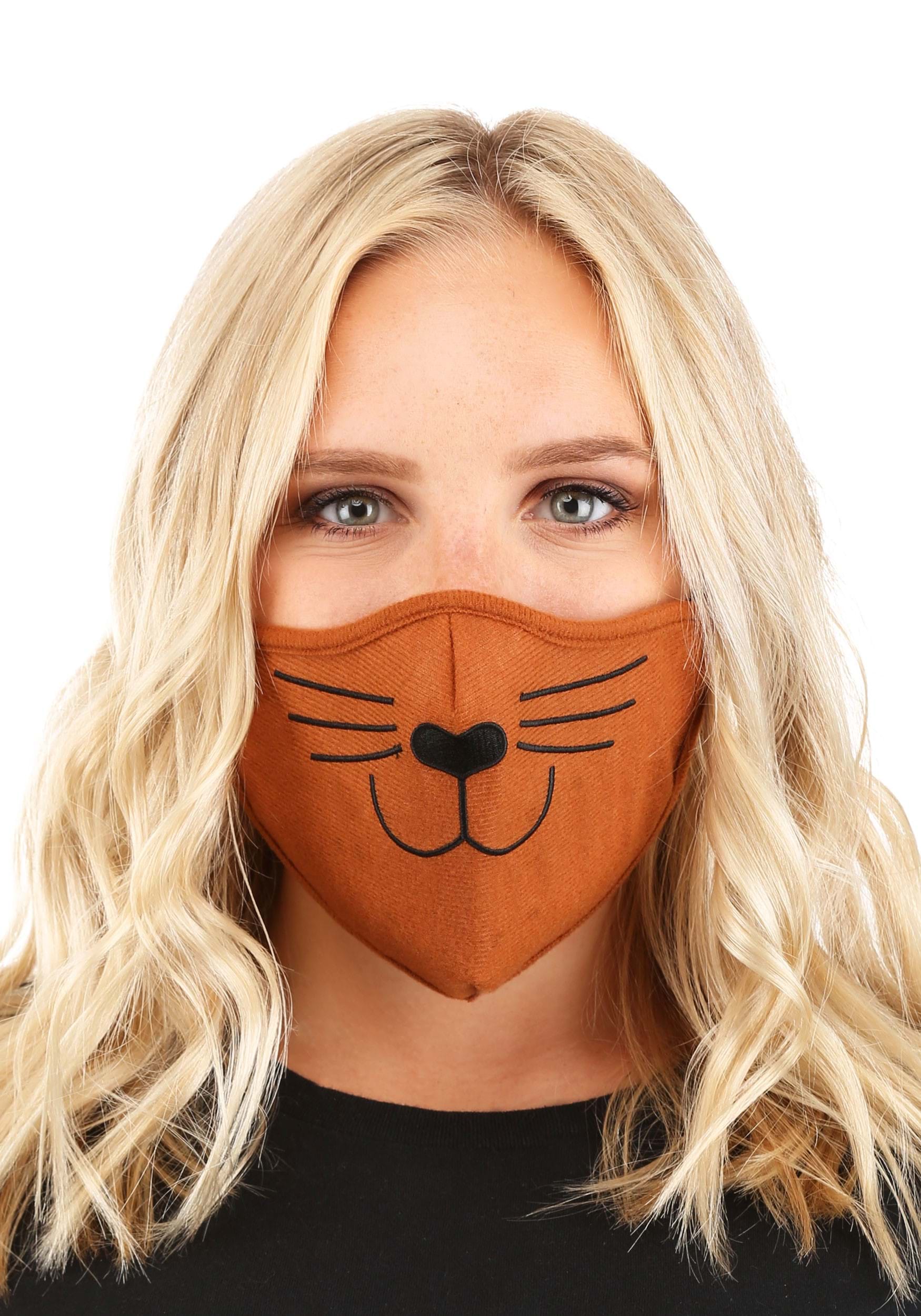 Adult Brown Cat Face Mask | Face Mask