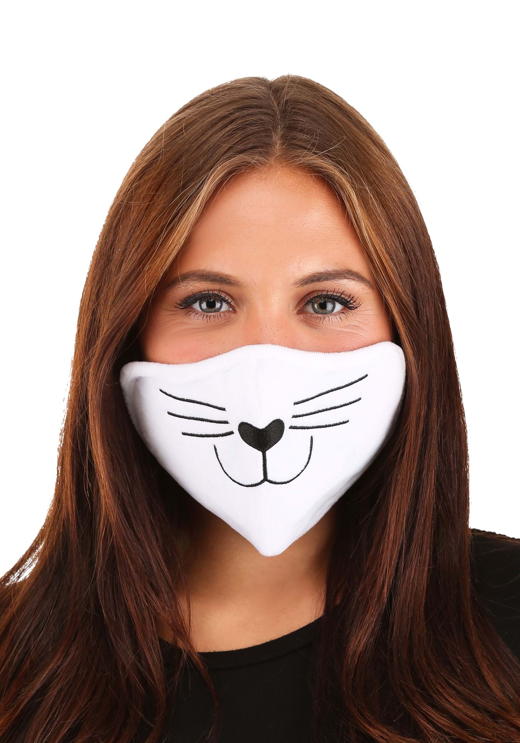 White Cat Adult Face Mask