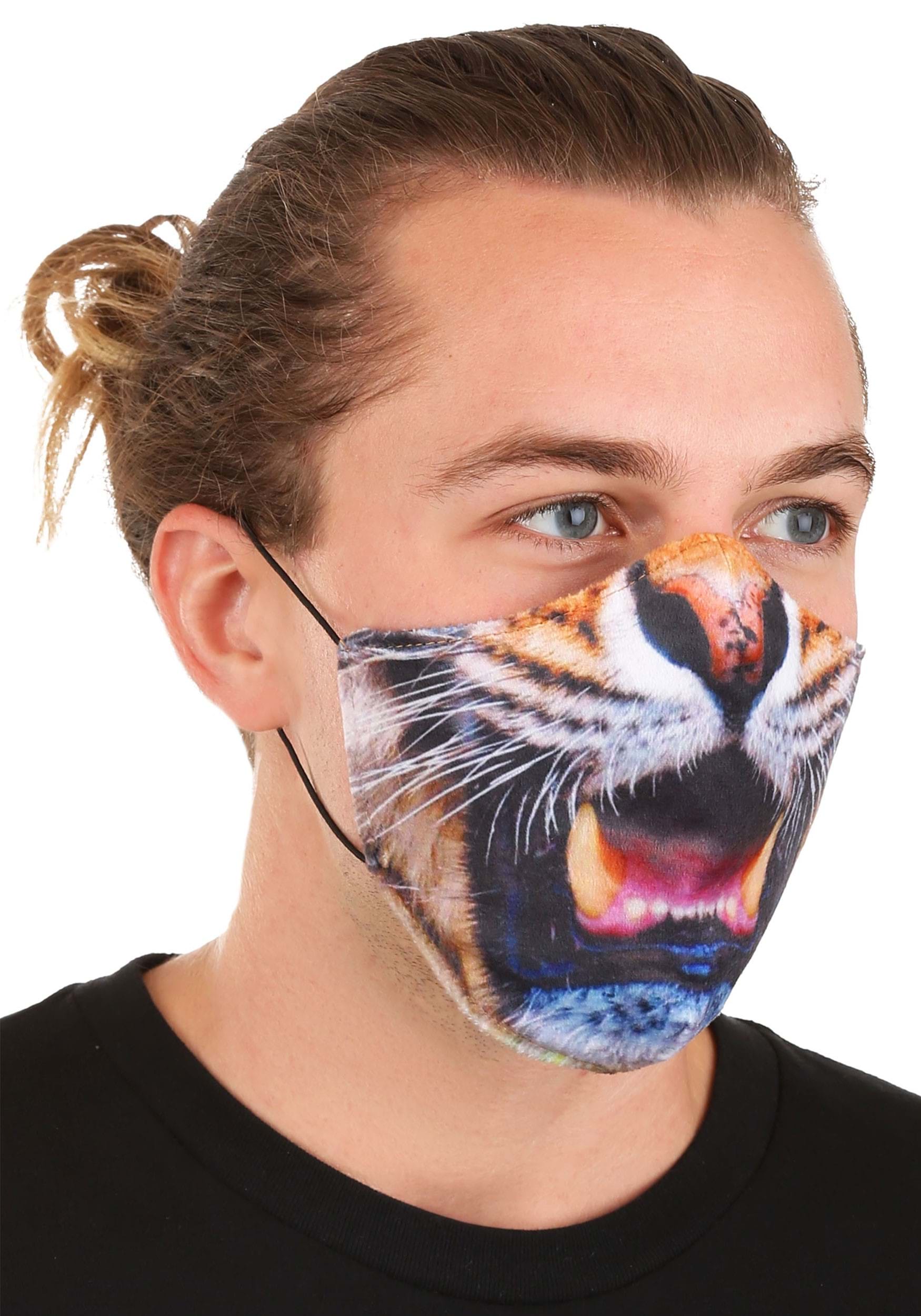 Sublimated Tiger Face Mask for Adults