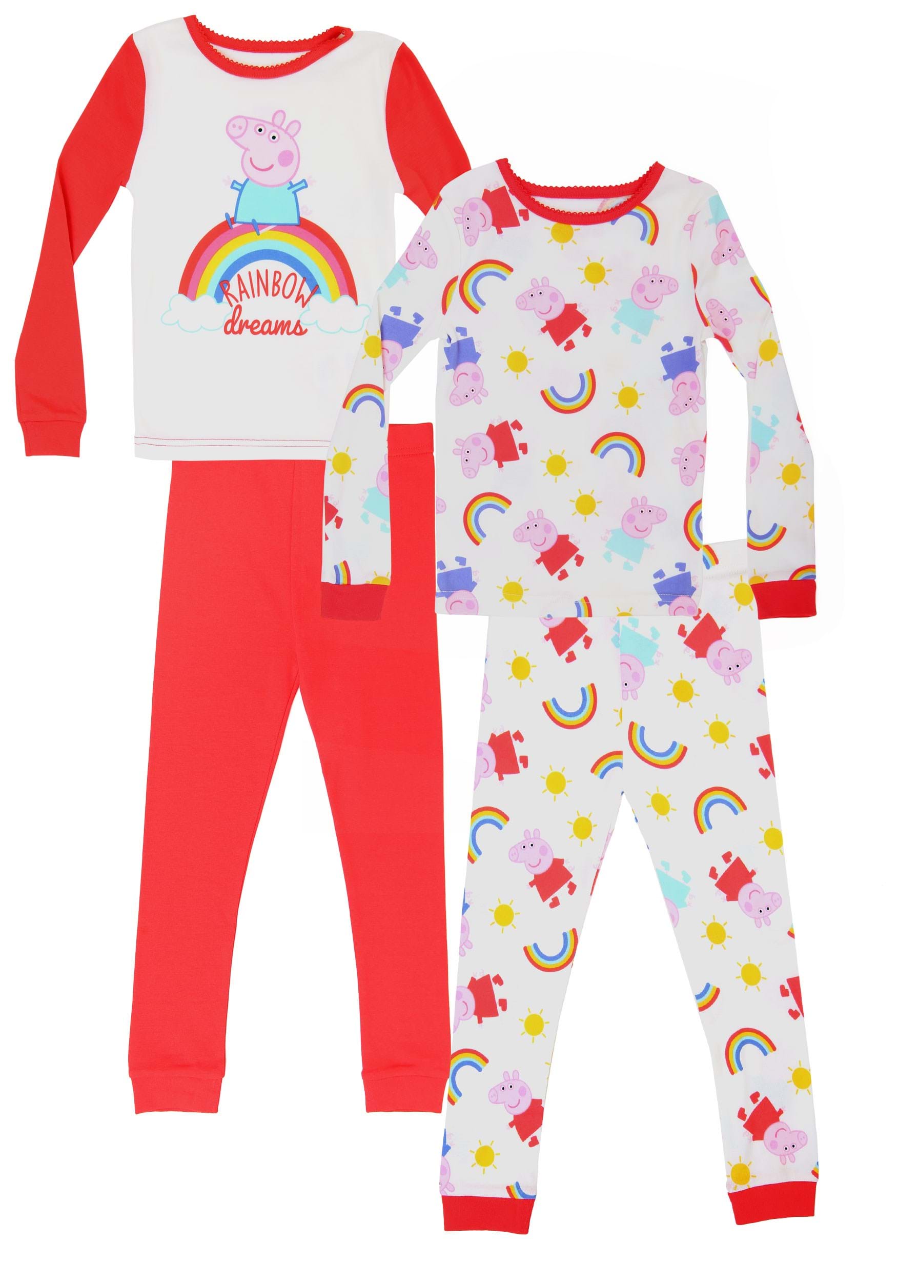 4 Piece Toddler Girls Peppa Pig Pajama Set