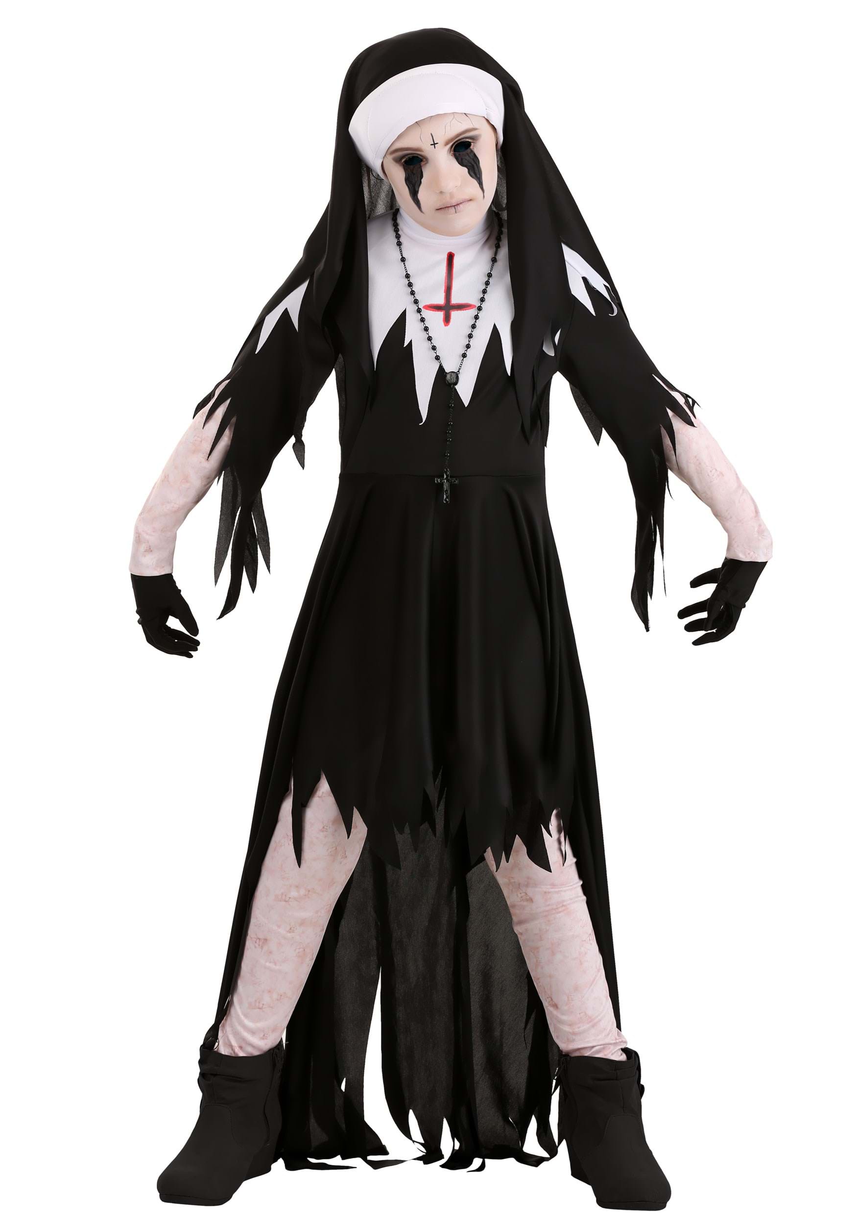 Photos - Fancy Dress FUN Costumes Dreadful Nun Girl's Costume Black/Brown/White FUN2197