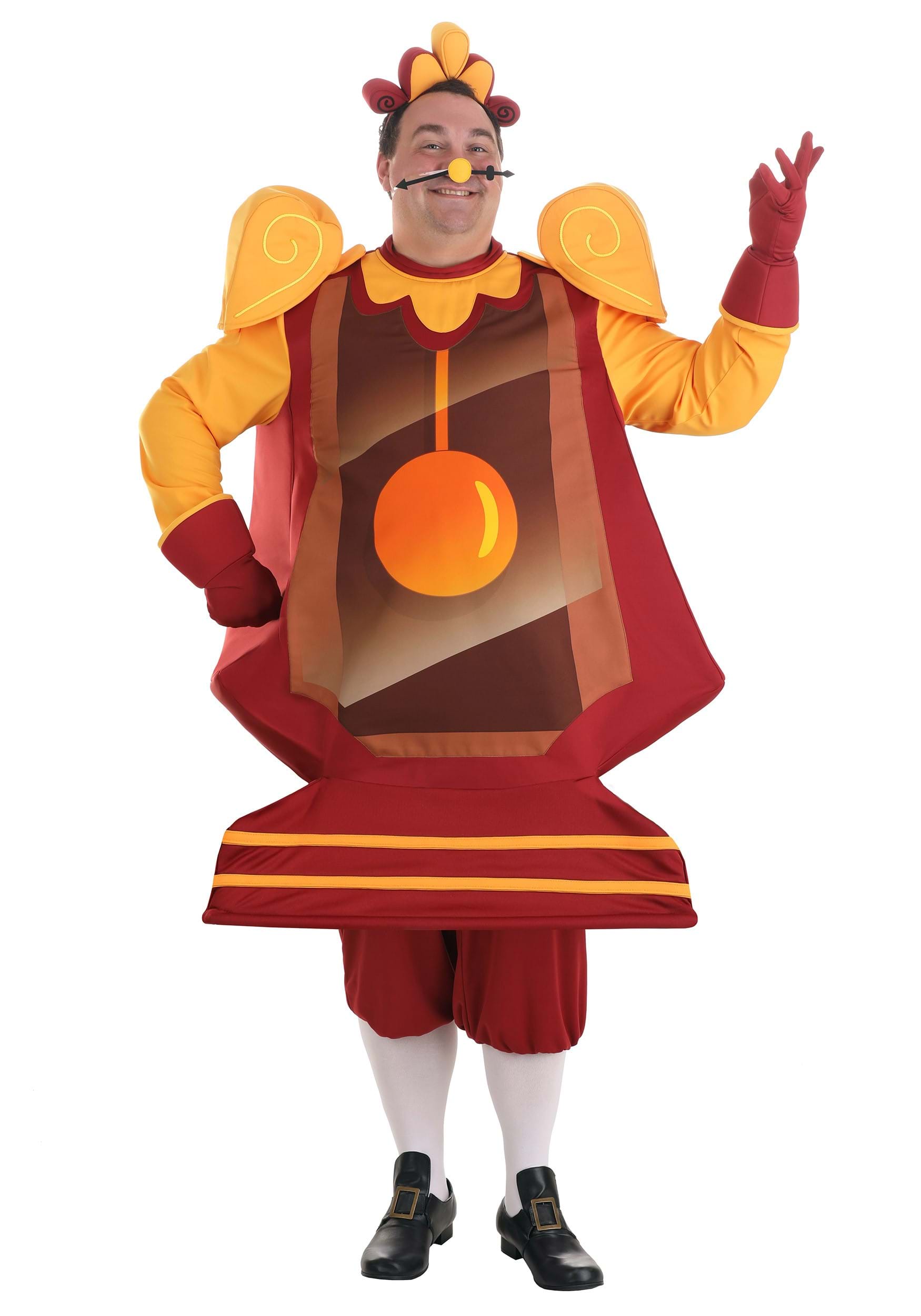 Photos - Fancy Dress A&D FUN Costumes Men's Plus Size Beauty and the Beast Cogsworth Costume Red 