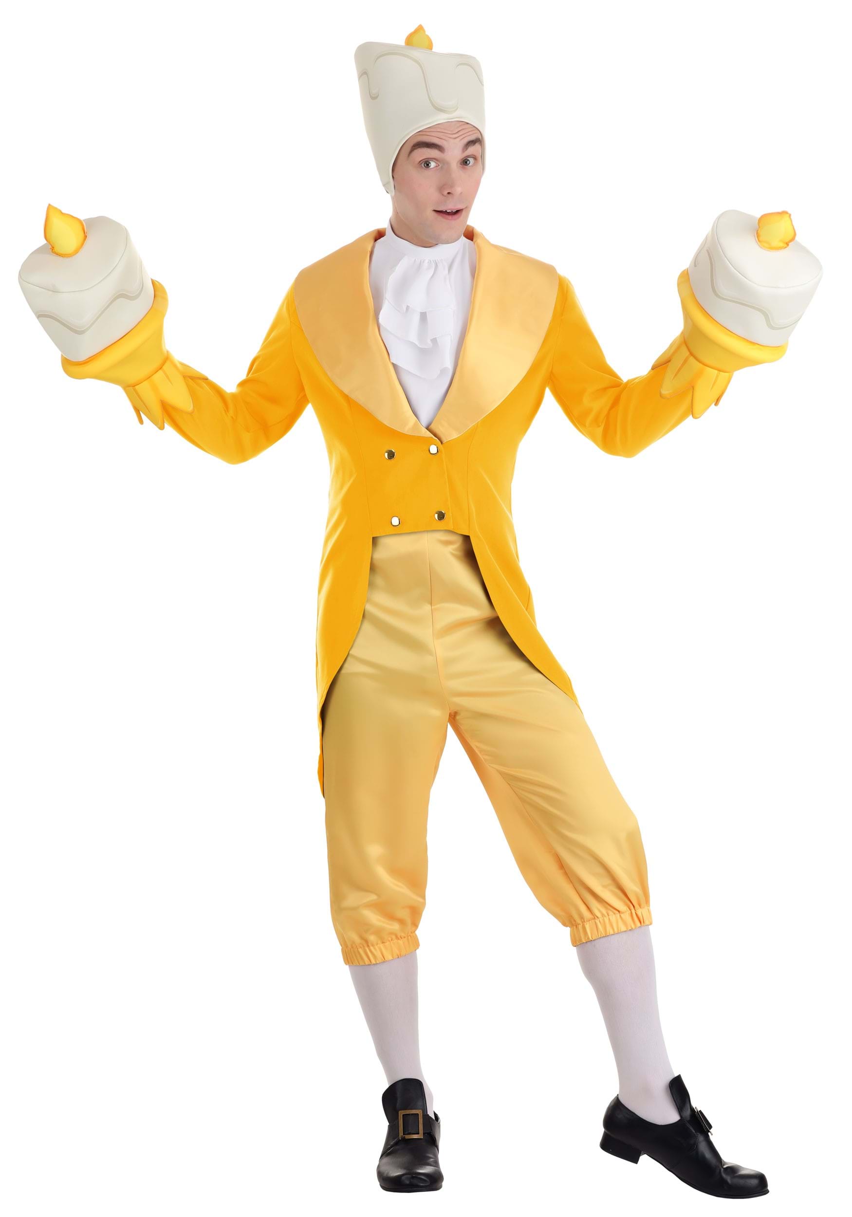 Photos - Fancy Dress FUN Costumes Men's Beauty and the Beast Lumiere Costume Orange/White&#