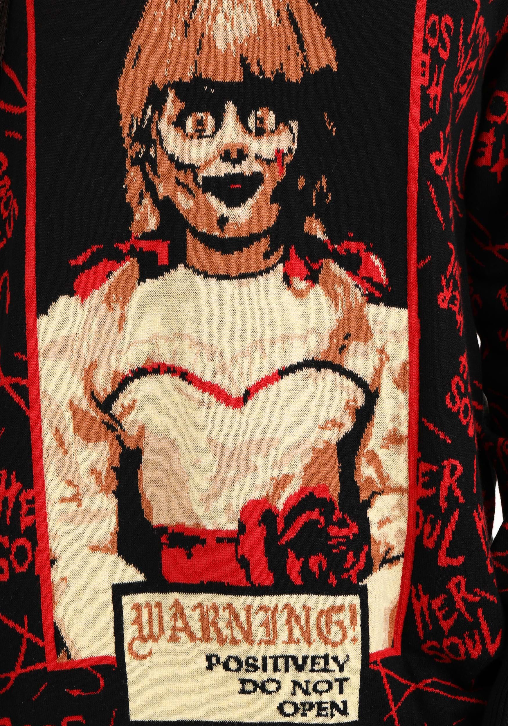 Adult Annabelle Ugly Sweater , Ugly Halloween Sweaters
