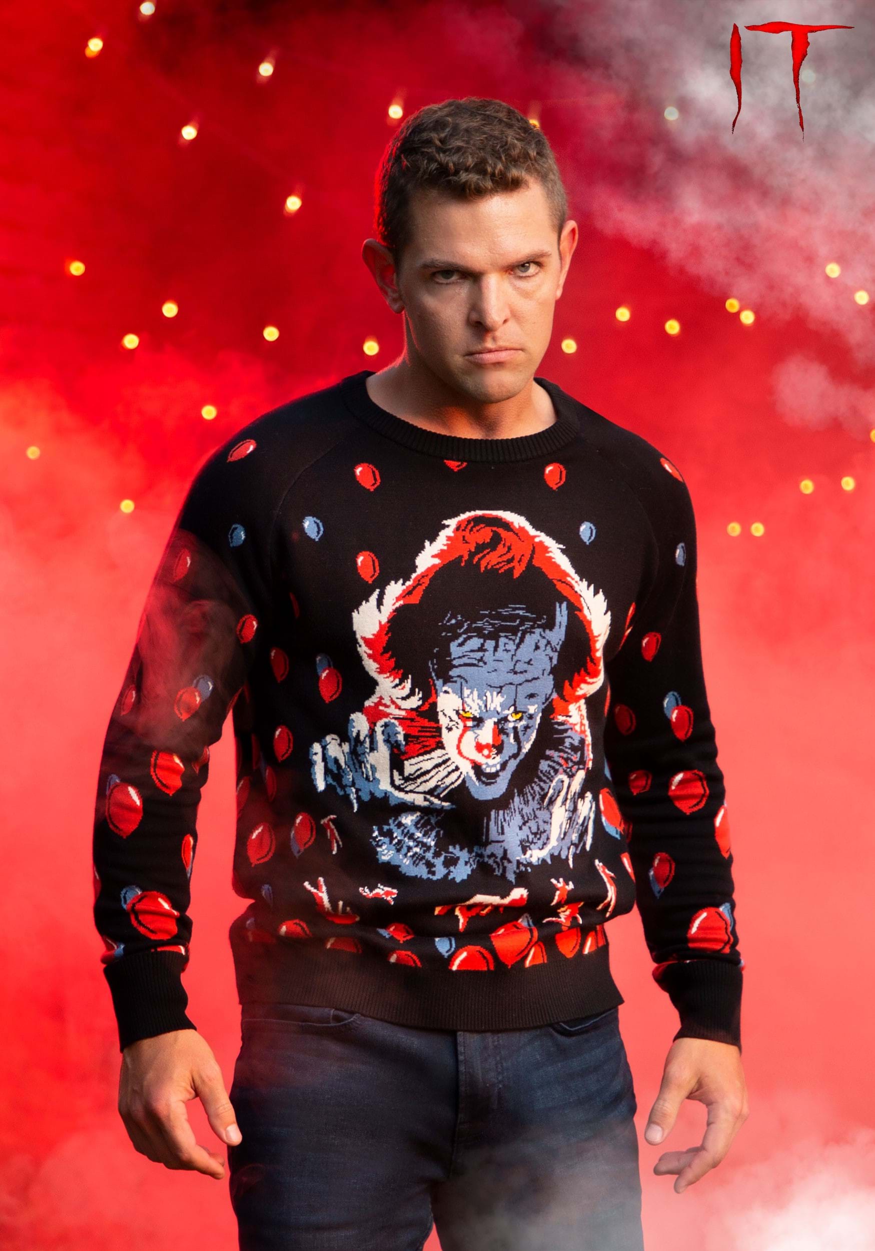 Pennywise it movie ugly sweater t-shirt||Pennywise it movie ugly sweat... 