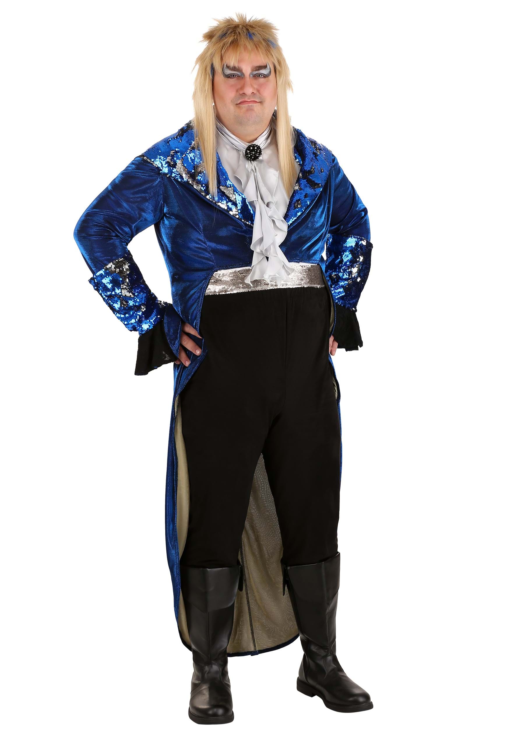 Photos - Fancy Dress Deluxe FUN Costumes Plus Size Adult Labyrinth  Jareth Costume Blue/Whit 
