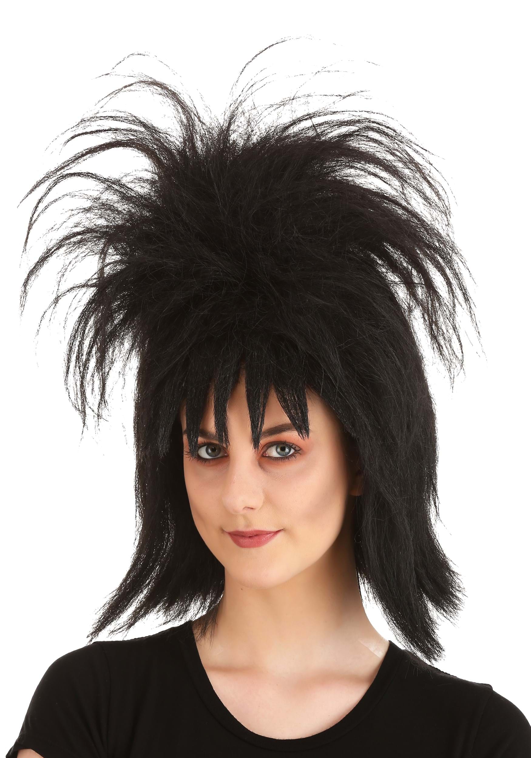 Deluxe Gothic Girl 80s Black Wig | Costume Wigs