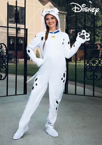 Womens 101 Dalmatians Perdita Costume Onesie-2