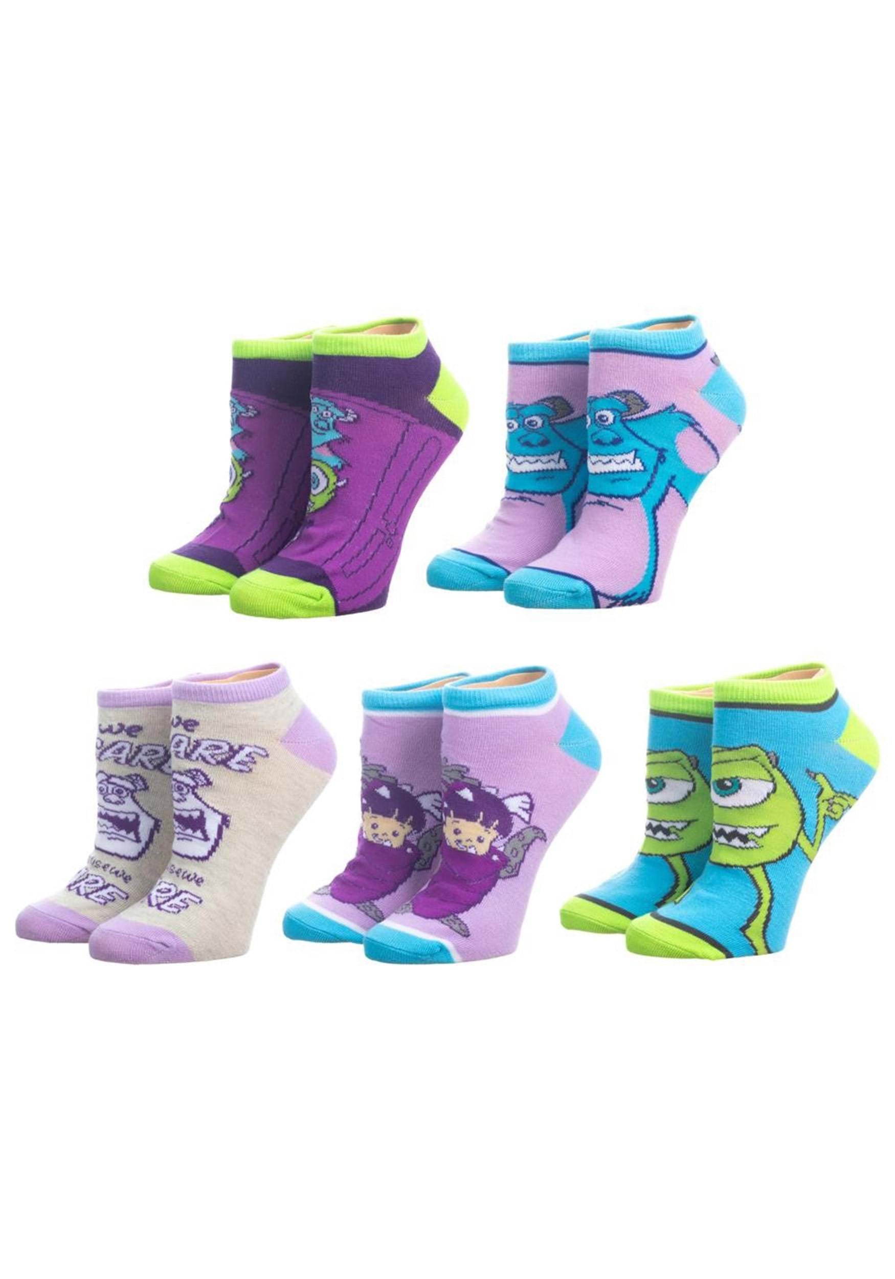 Womens Disney Monsters Inc. 5 Pack Ankle Socks | Disney Socks