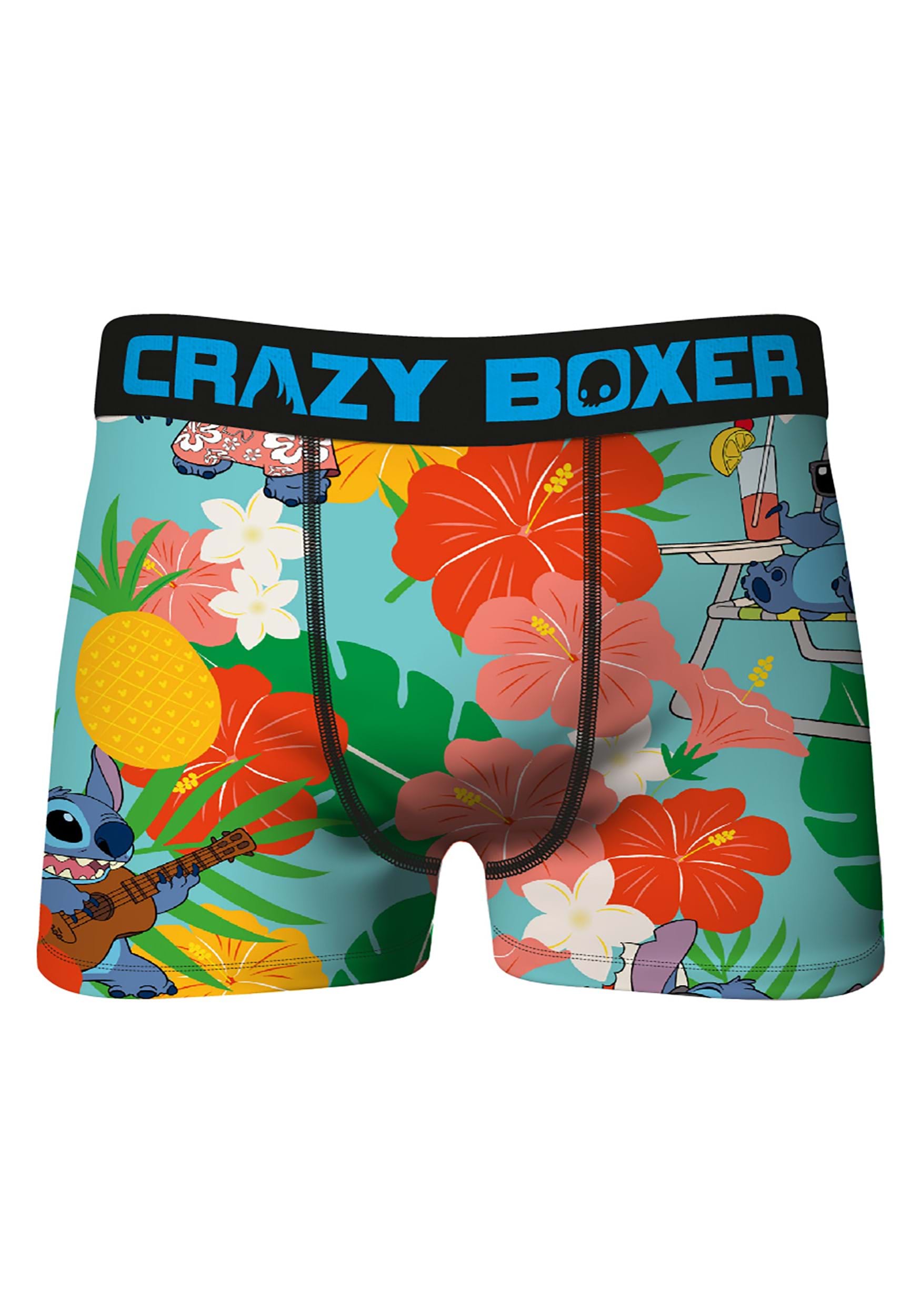 CRAZY BOXER BRIEF Tropical Hawaiian Red Lily Pattern Men's Size Medium New