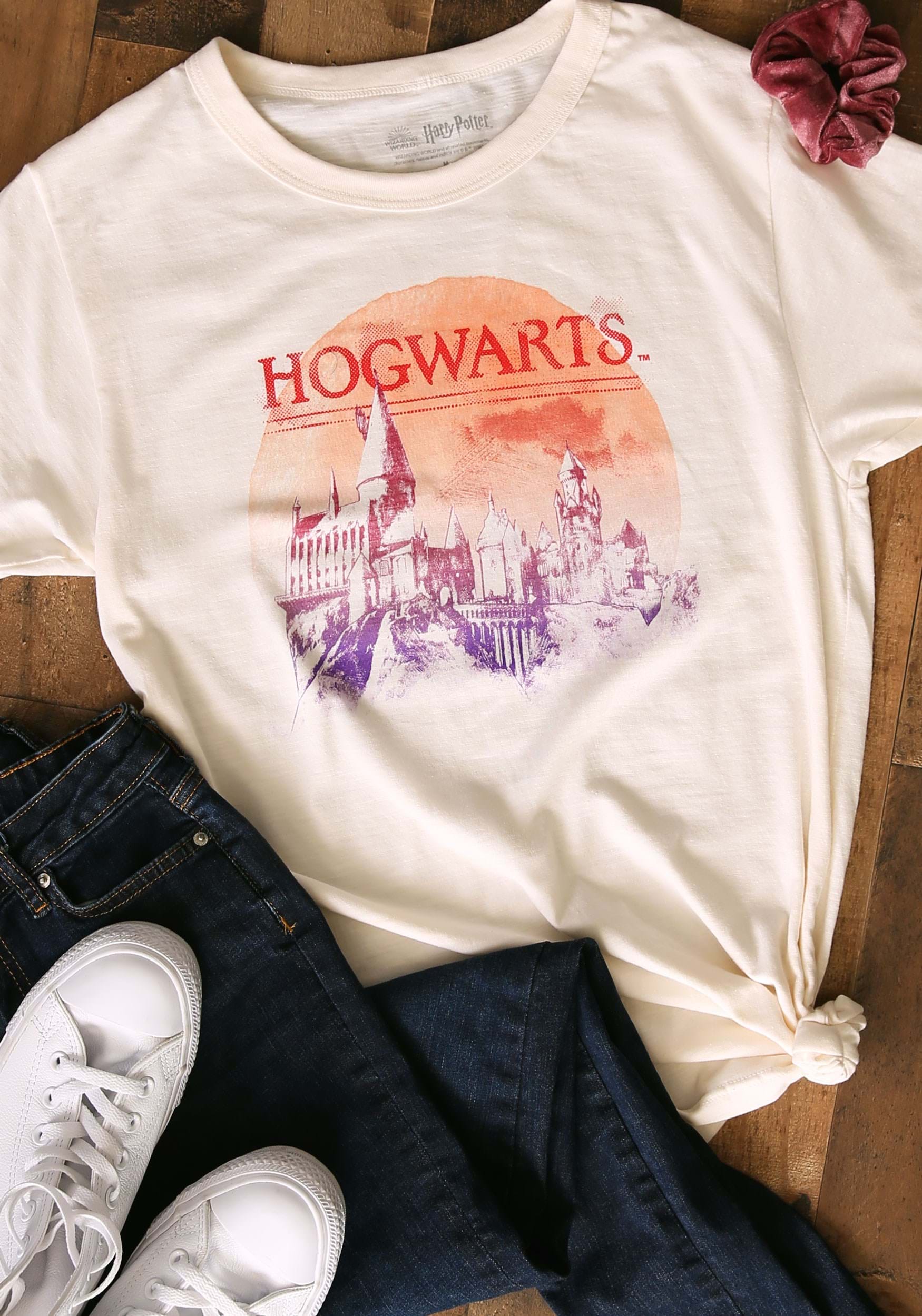 Harry Potter Red Moon Hogwarts T Shirt For Adults