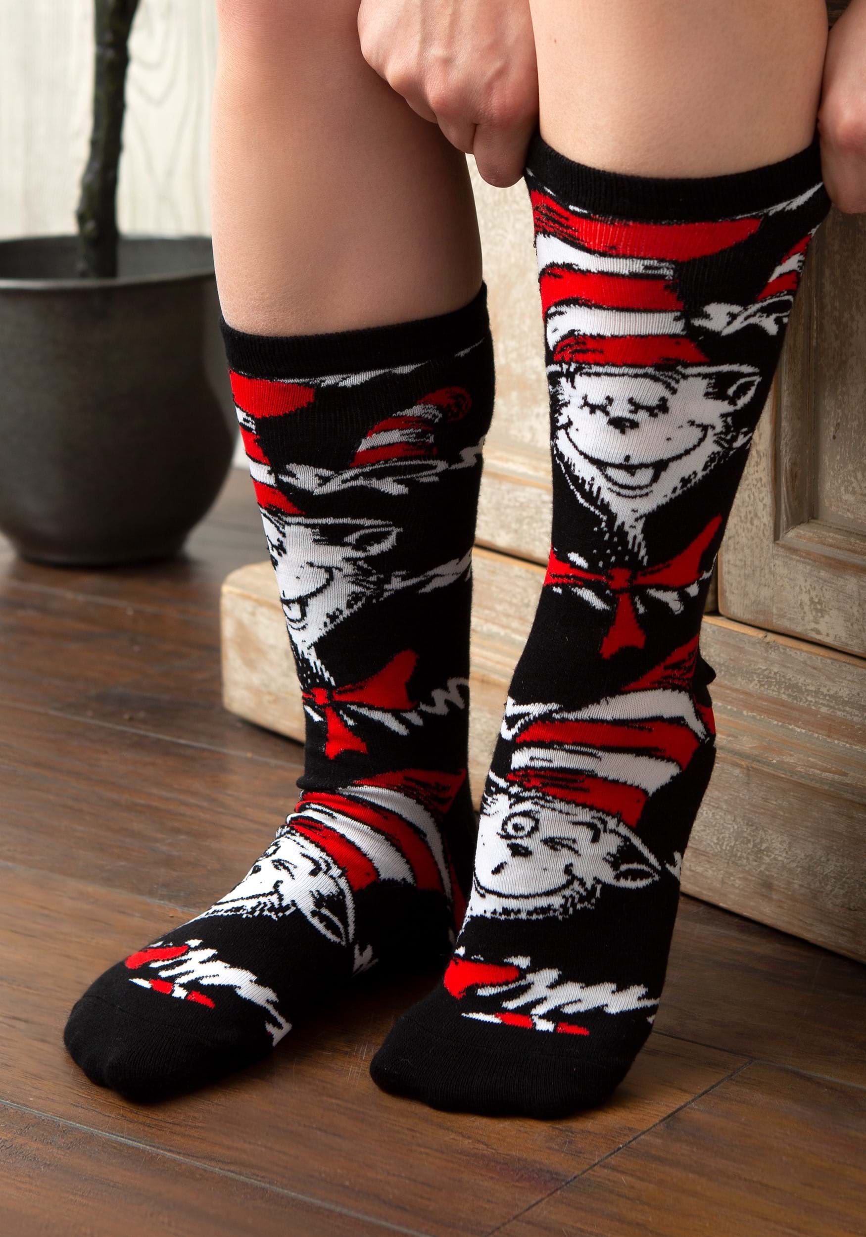 Erwachsene 3 Paar Die Katze im Hut Crew Socken Set - Bild 4 von 10