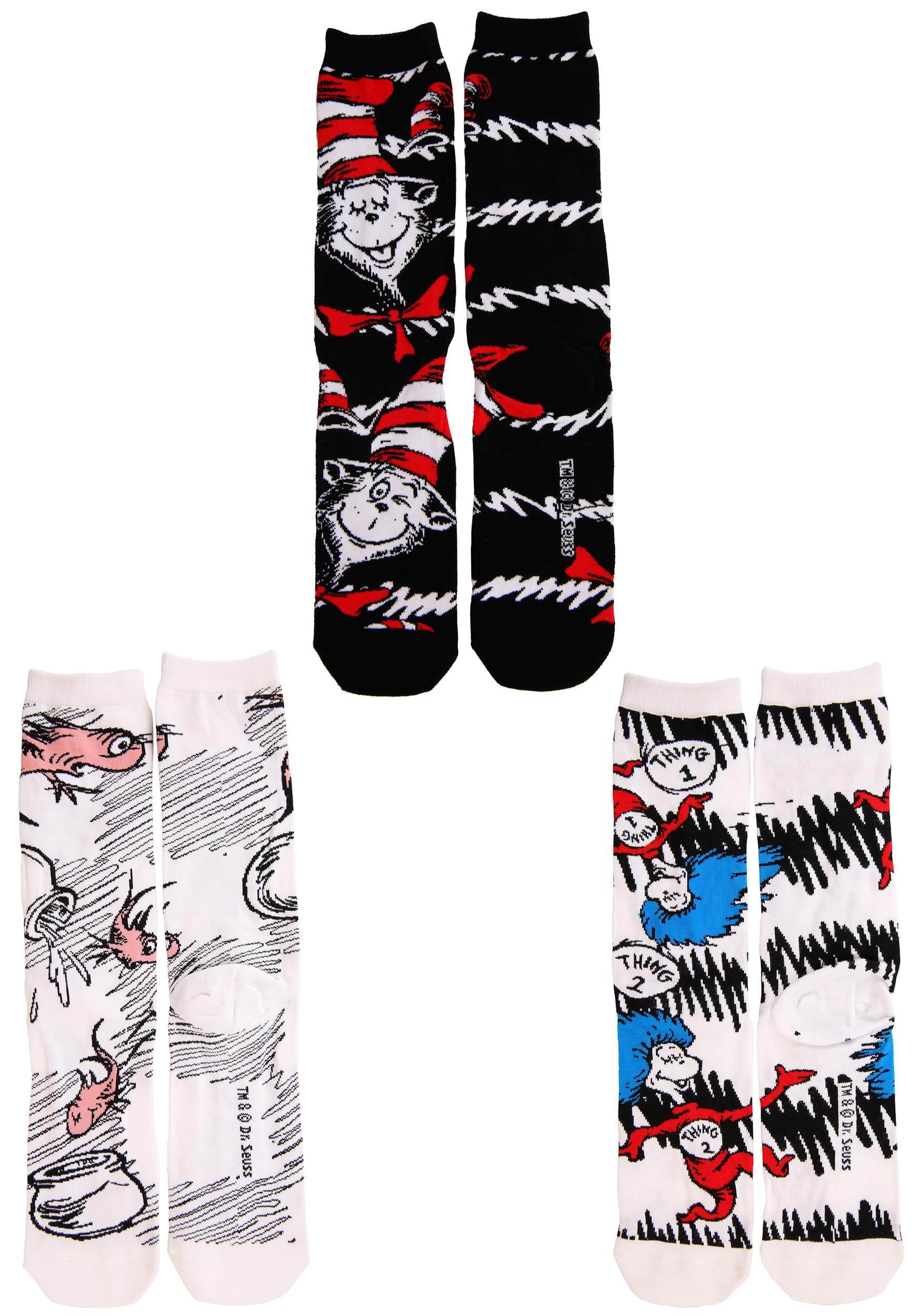 Erwachsene 3 Paar Die Katze im Hut Crew Socken Set - Bild 10 von 10