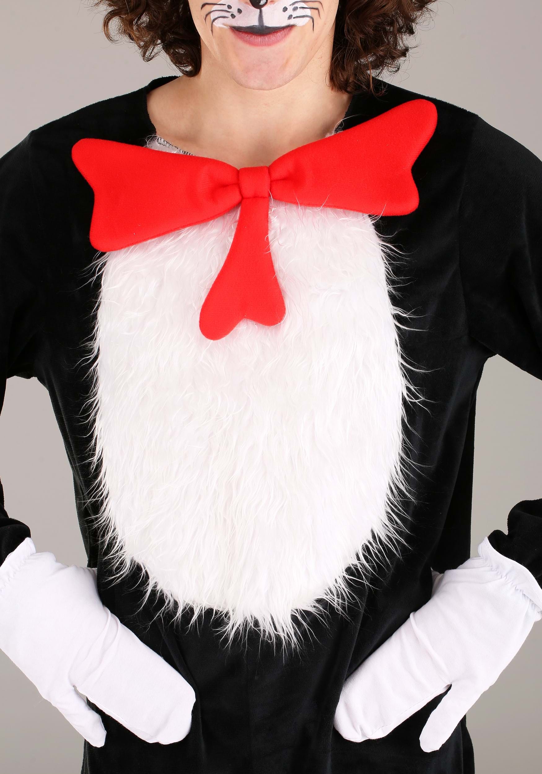 Adult Cat In The Hat Costume W/ Faux Fur , Dr. Seuss Costume