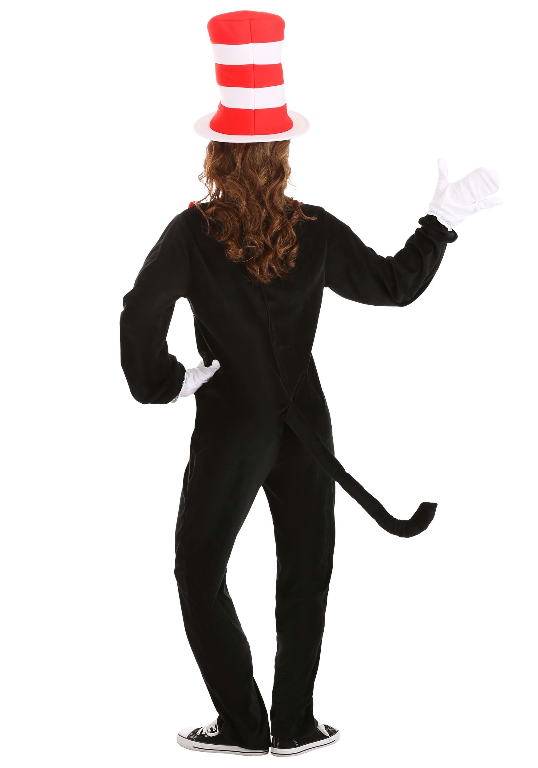 Adult Cat In The Hat Costume W/ Faux Fur , Dr. Seuss Costume