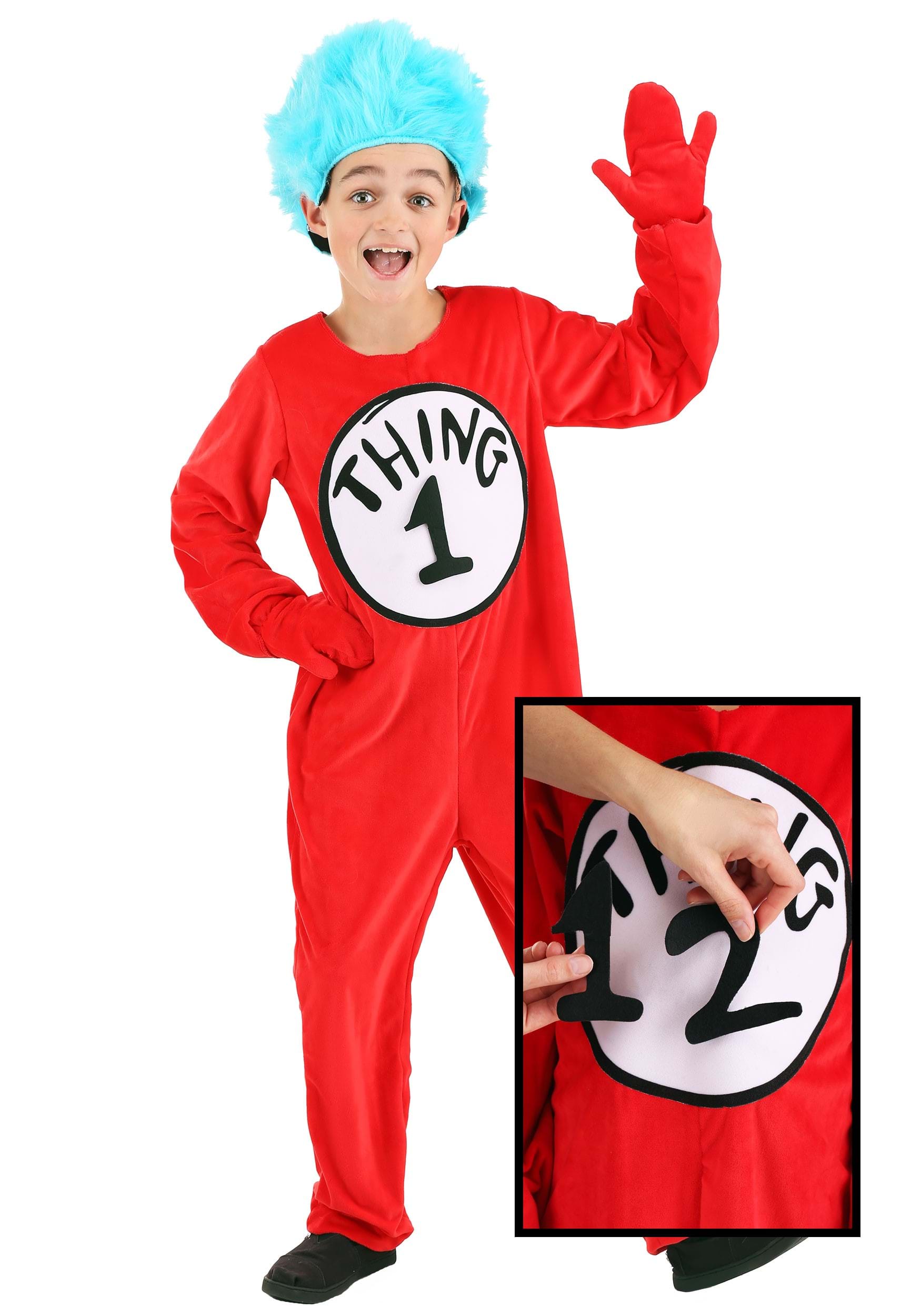 Photos - Fancy Dress FUN Costumes Thing 1&2 Deluxe Child Costume Red/Blue/White EL40062