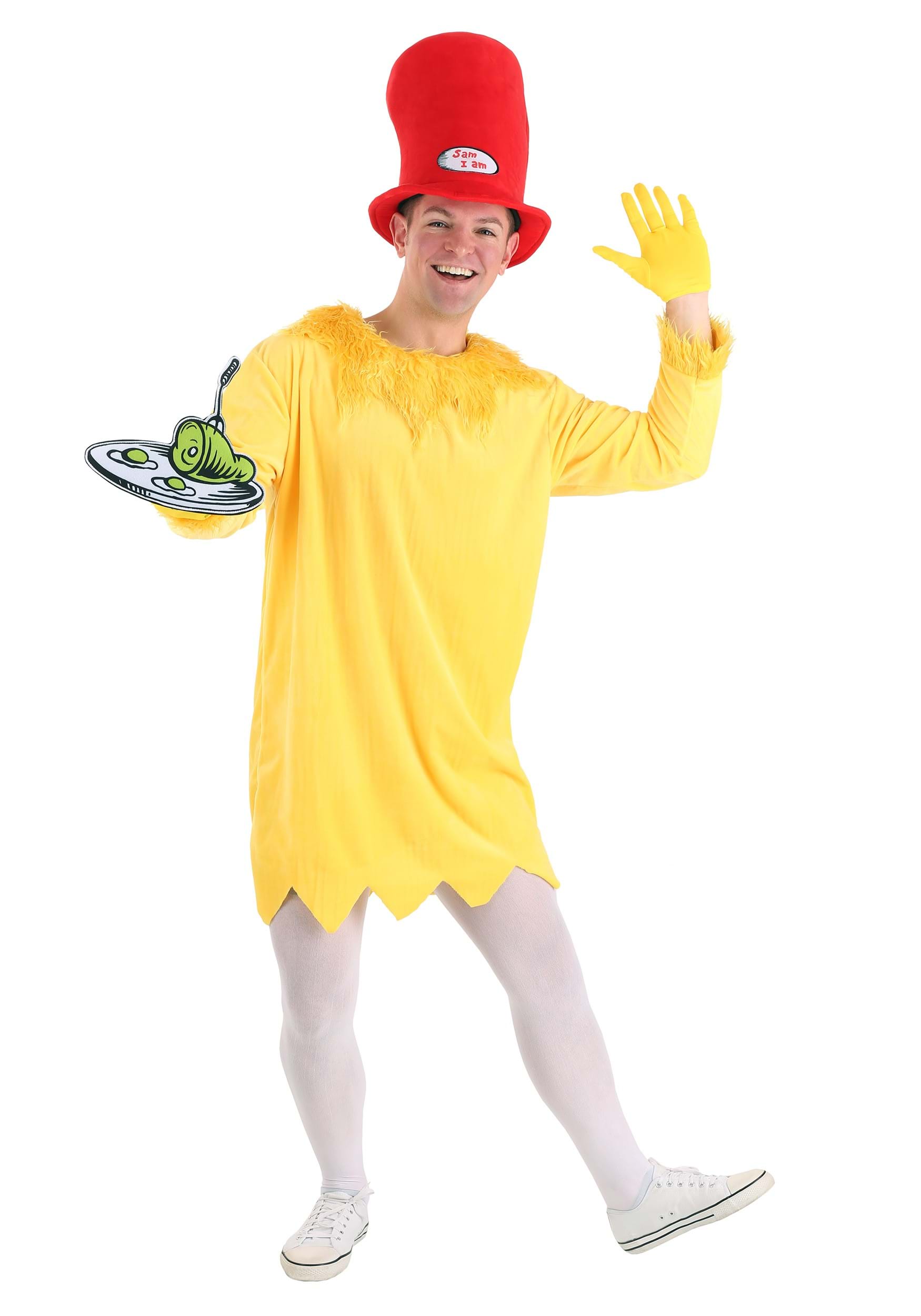 Photos - Fancy Dress FUN Costumes Adult Sam I Am Costume | Dr. Seuss Costumes Green/Red/