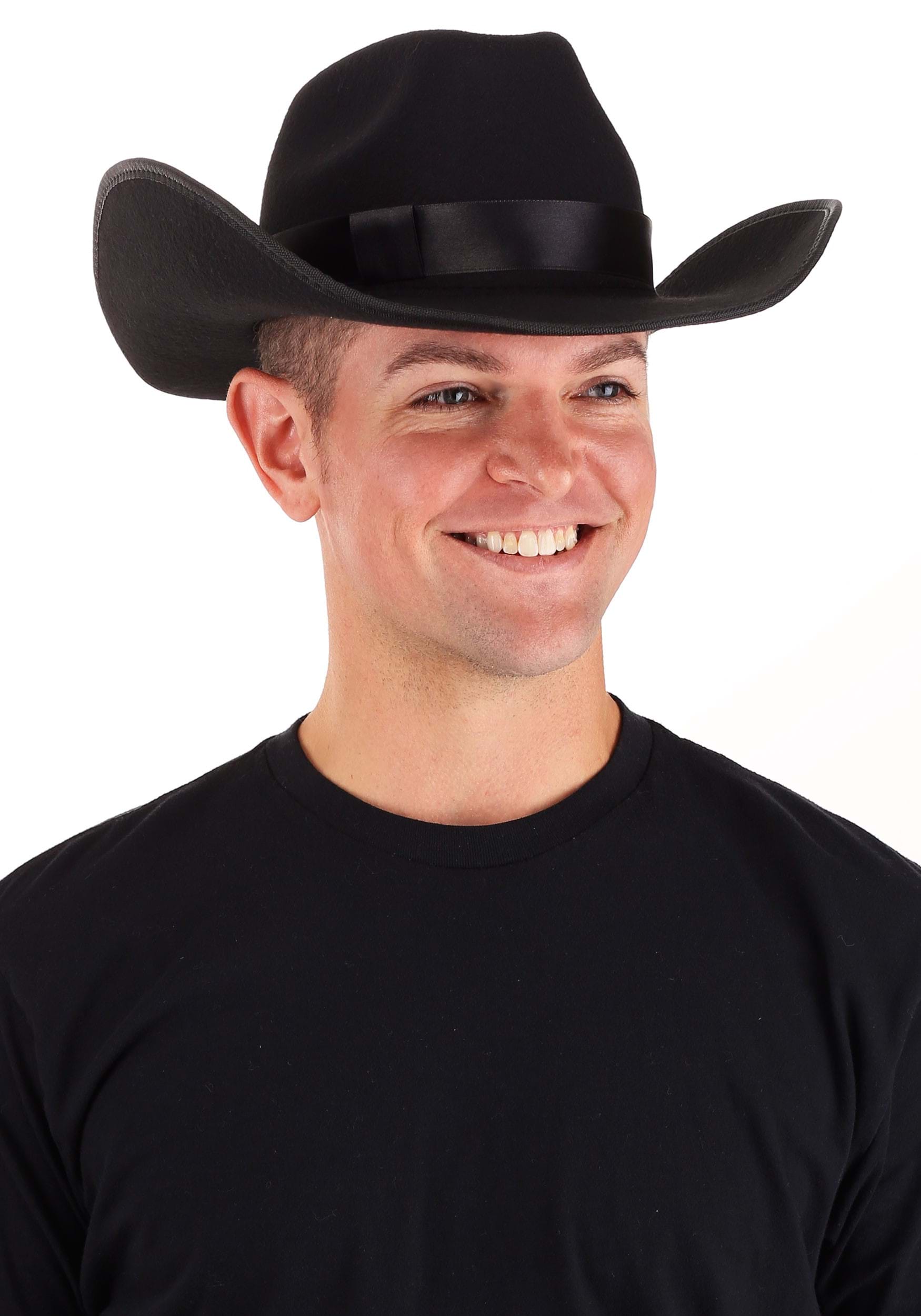 Black Cowboy Costume Hat for Adults