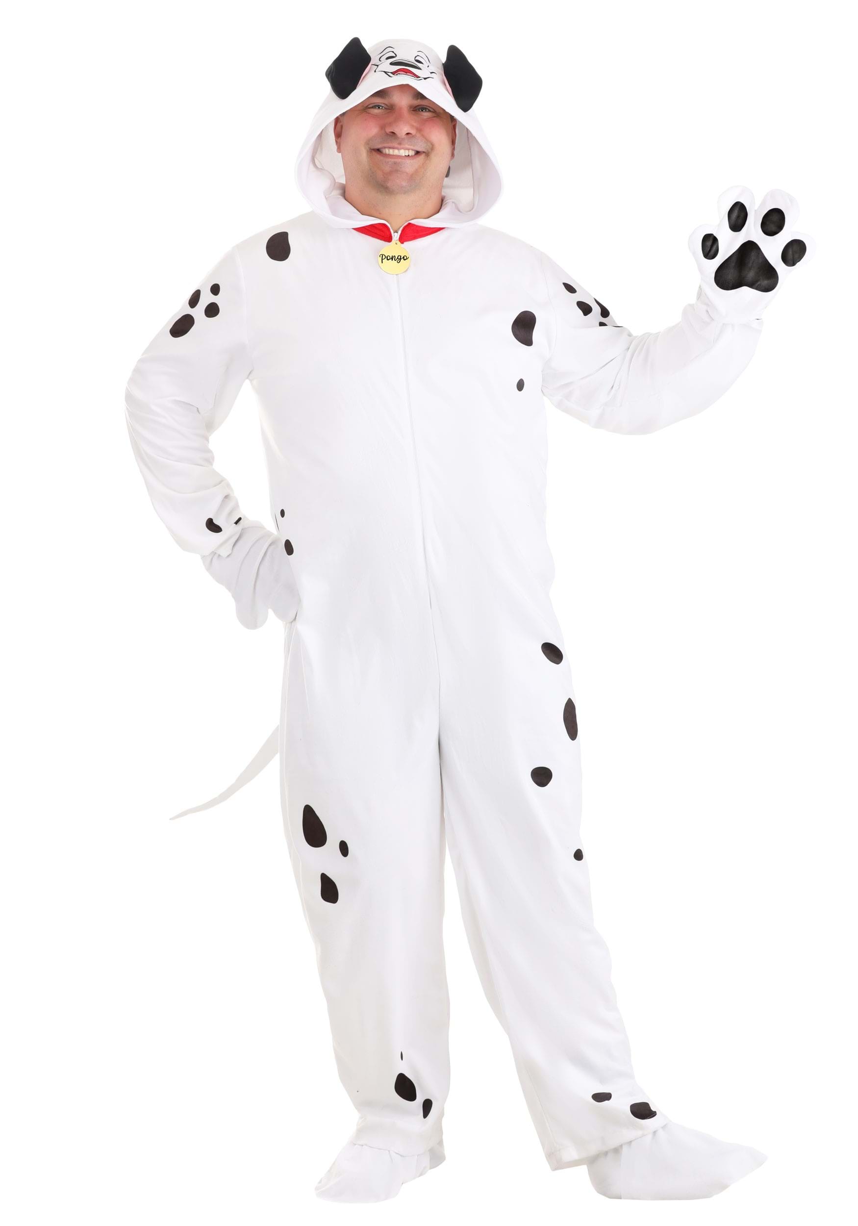 Adult Plus Size 101 Dalmatians Pongo Costume Onesie